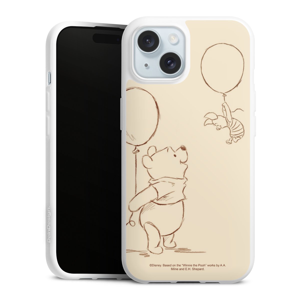 iPhone 15 Handy Silikon Hülle Case weiß Handyhülle Official Licensed Product Winnie The Pooh Disney Silikon Case