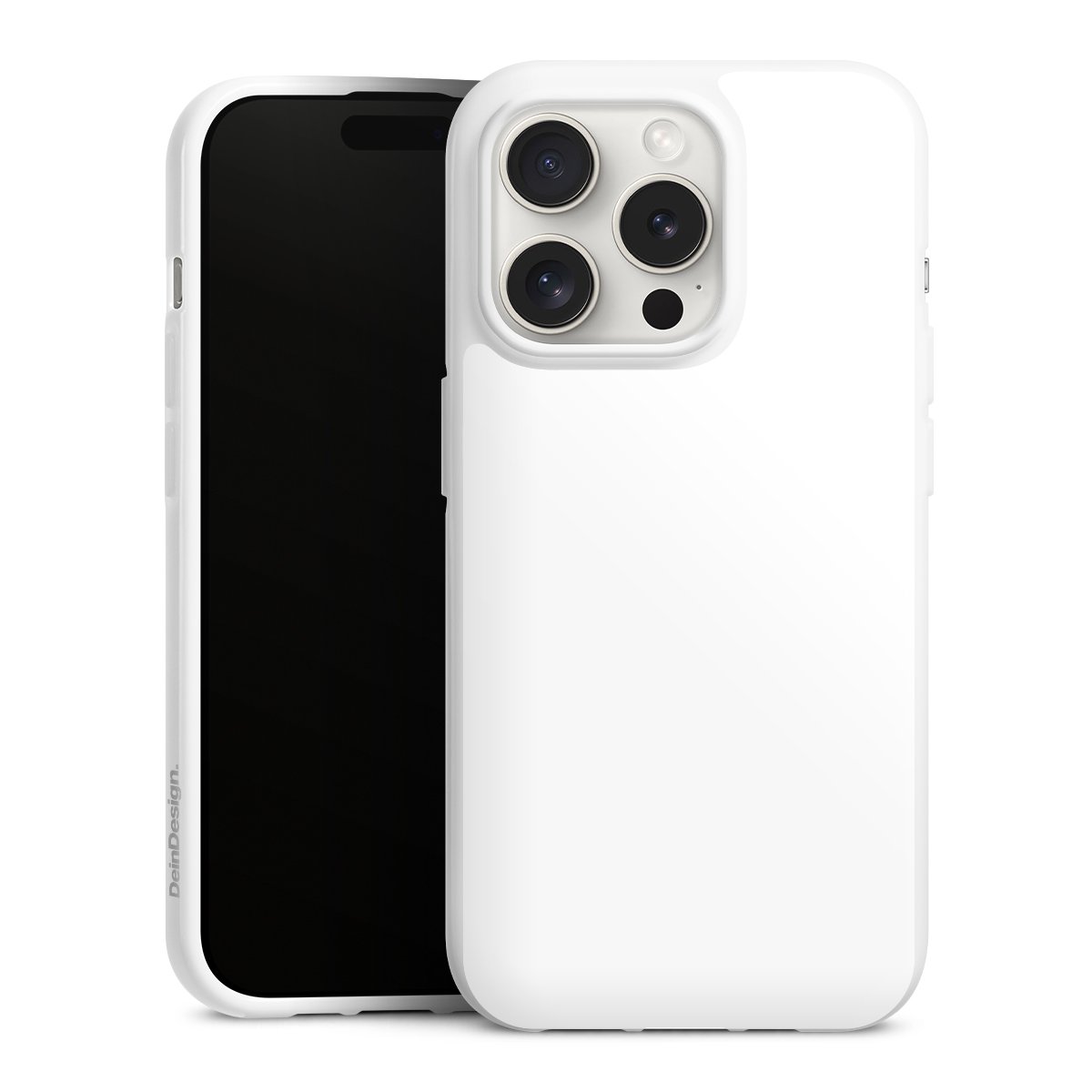 iPhone 15 Pro Handy Silikon Hülle Case weiß Handyhülle Unicoloured Colour White Silikon Case