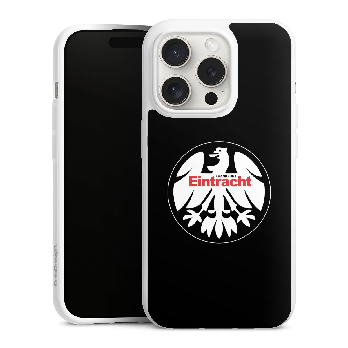 iPhone 15 Pro Handy Silikon Hülle Case weiß Handyhülle Official Licensed Product Eintracht Frankfurt Sge Silikon Case