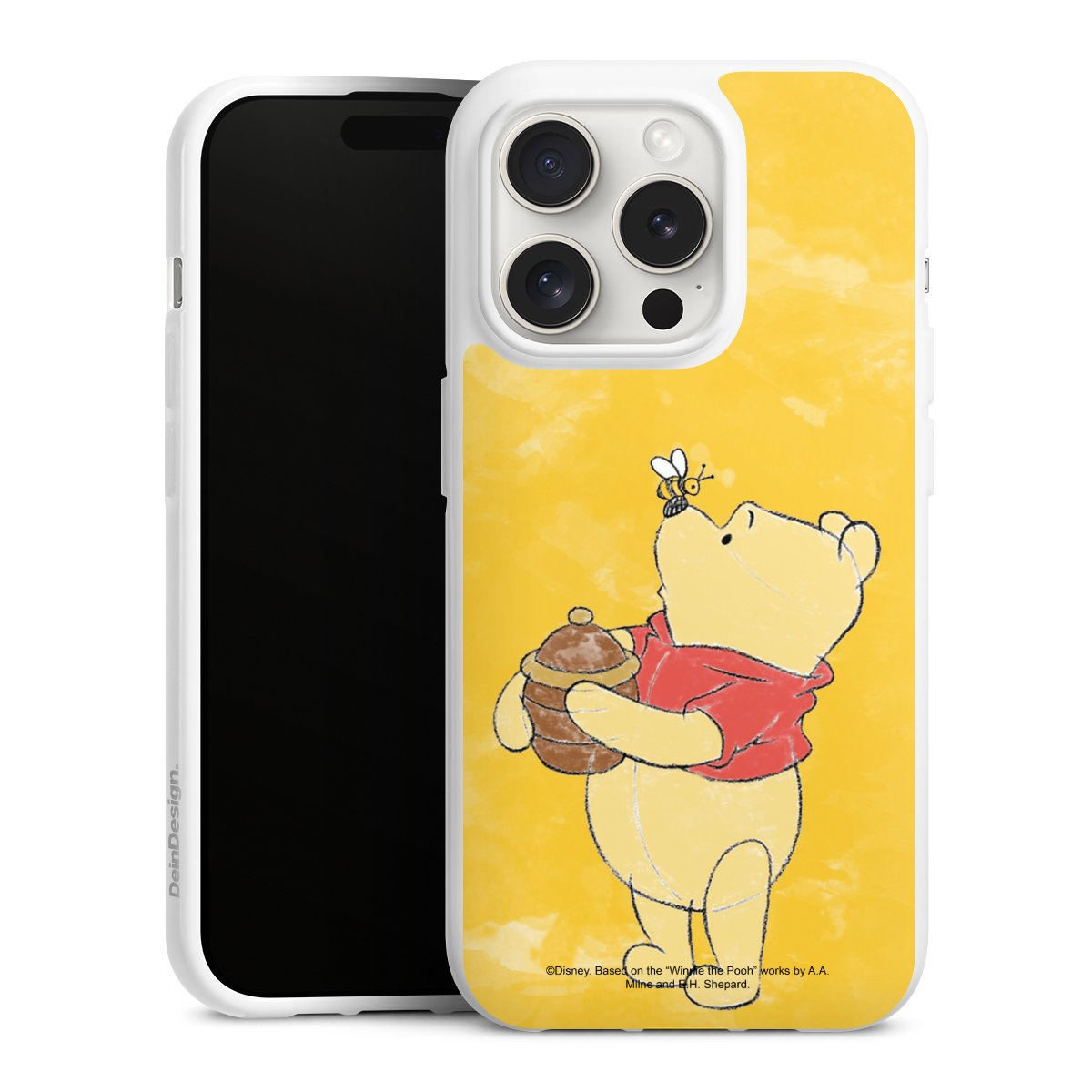 iPhone 15 Pro Handy Silikon Hülle Case weiß Handyhülle Official Licensed Product Winnie The Pooh Disney Silikon Case