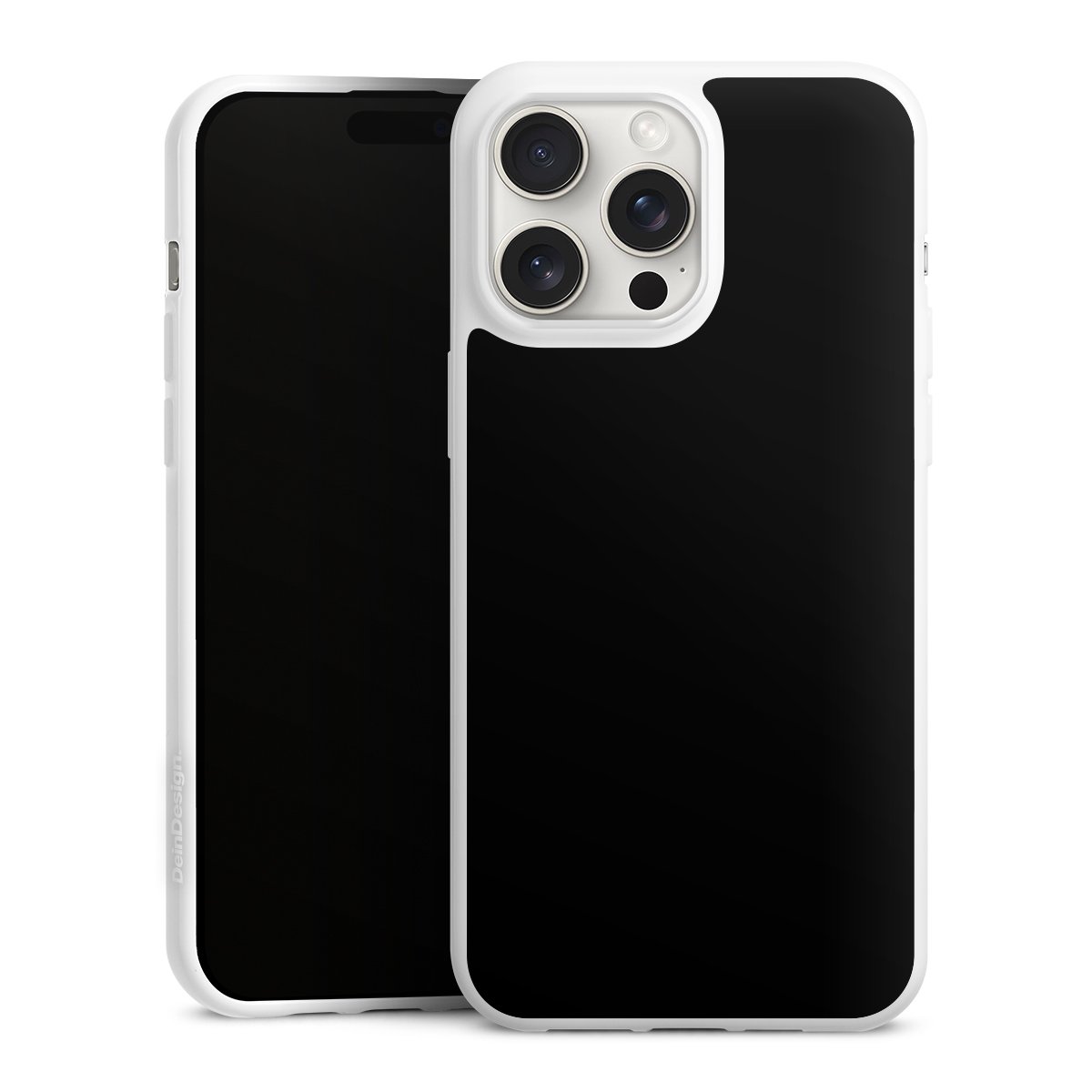 iPhone 15 Pro Max Handy Silikon Hülle Case weiß Handyhülle Black Colour Unicoloured Silikon Case