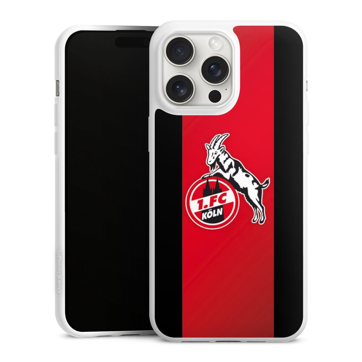 iPhone 15 Pro Max Handy Silikon Hülle Case weiß Handyhülle Official Licensed Product Billy Goat Hennes 1. Fc Köln Silikon Case