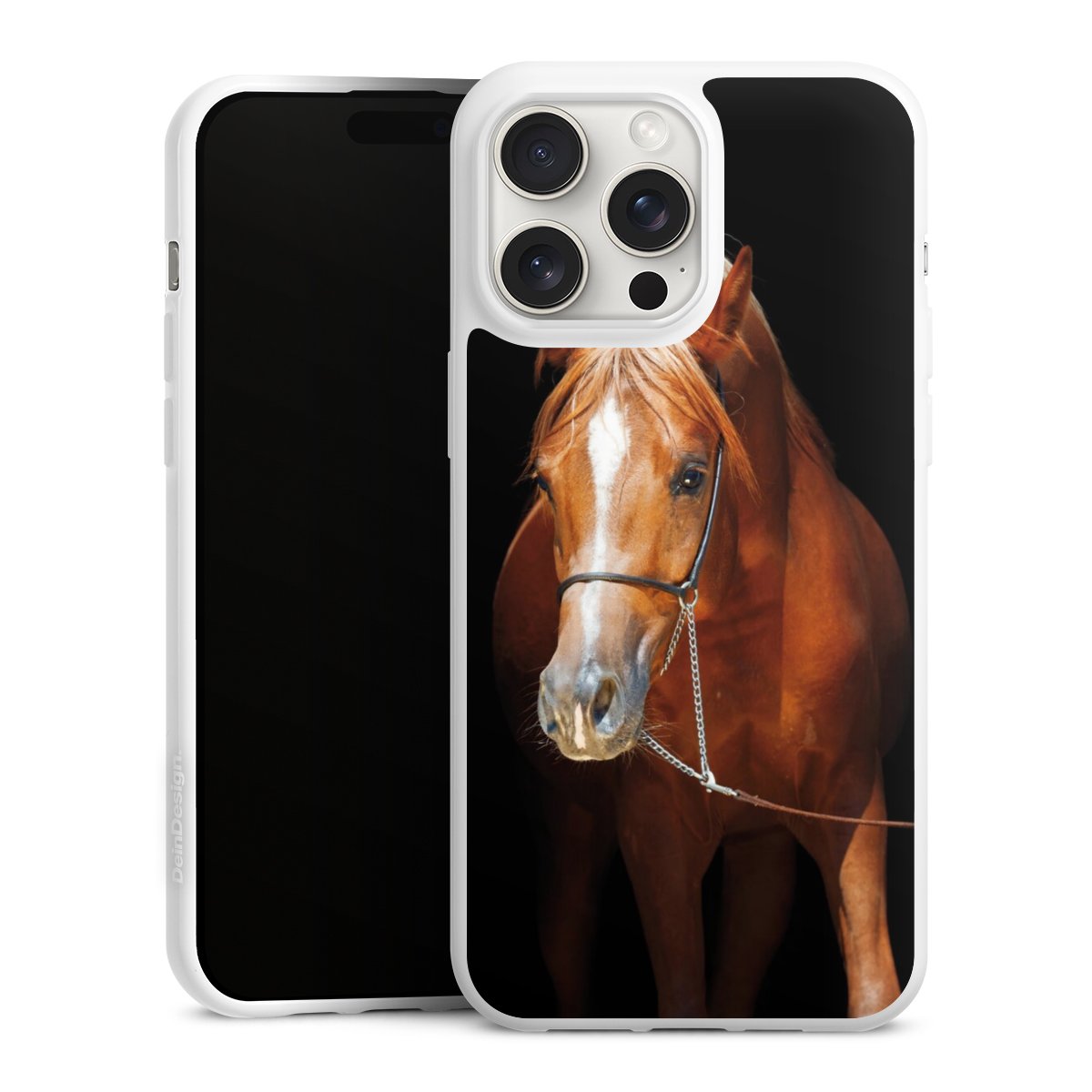 iPhone 15 Pro Max Handy Silikon Hülle Case weiß Handyhülle Mare Horse Hobby Silikon Case