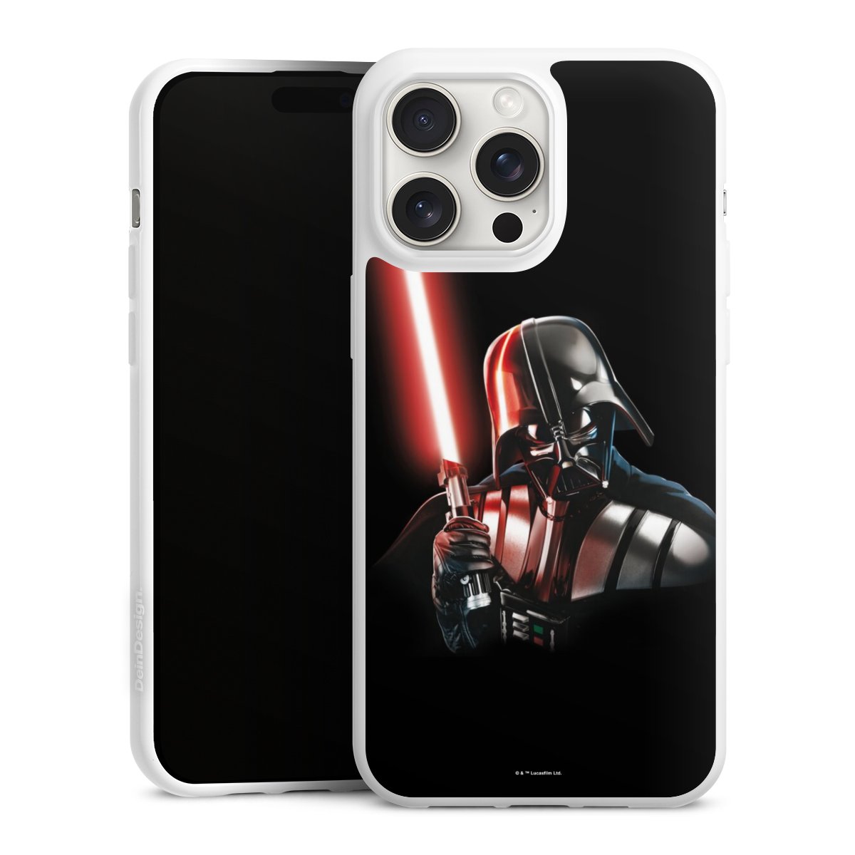 iPhone 15 Pro Max Handy Silikon Hülle Case weiß Handyhülle Star Wars Merchandise Darth Vader Silikon Case