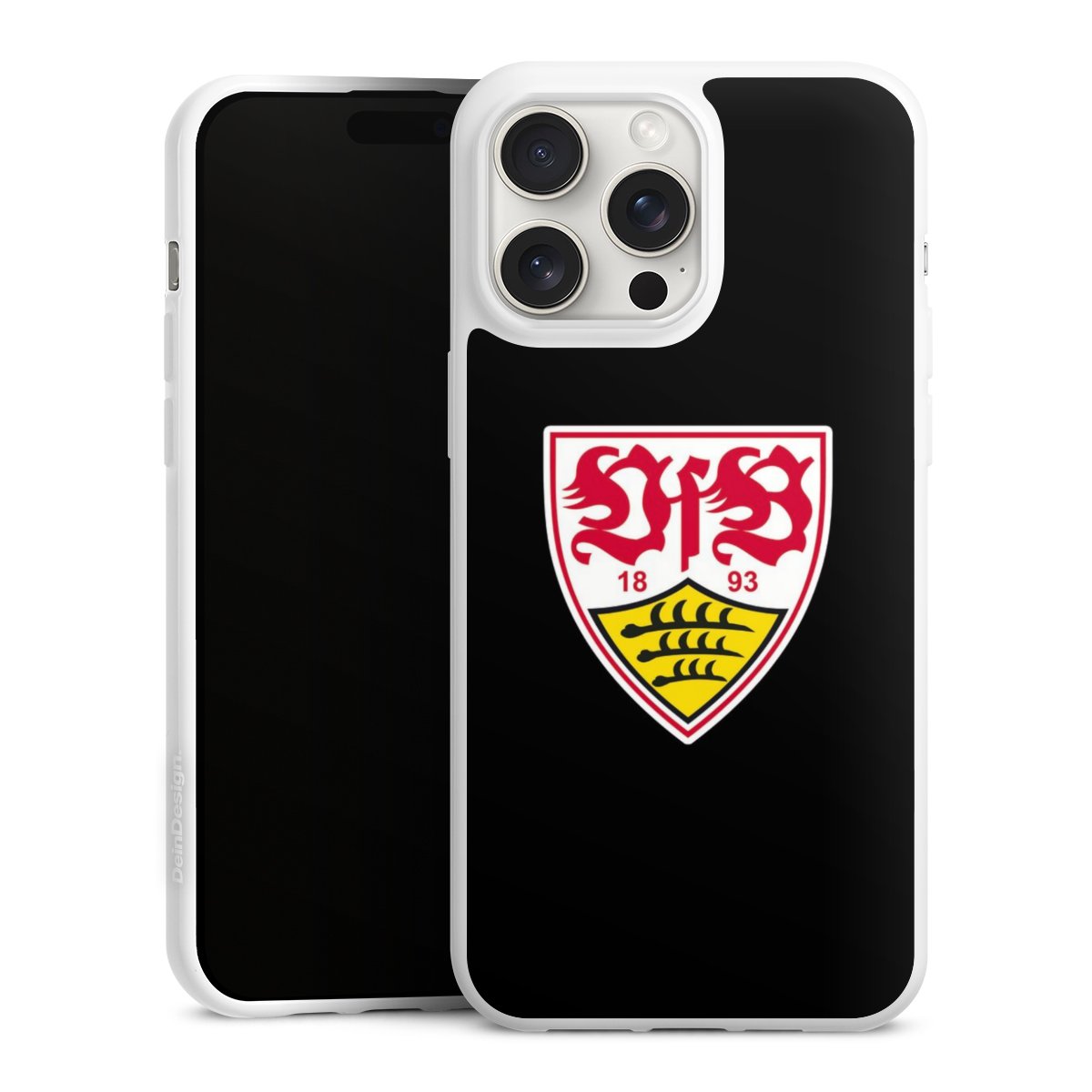 iPhone 15 Pro Max Handy Silikon Hülle Case weiß Handyhülle Vfb Stuttgart Official Licensed Product Coat Of Arms Silikon Case