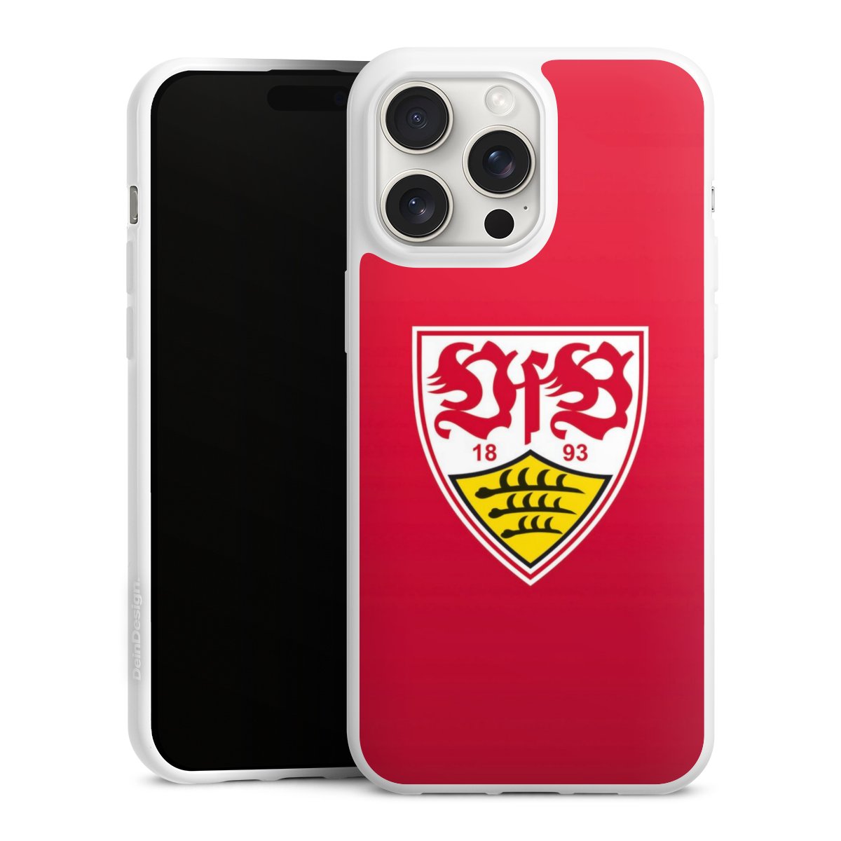 iPhone 15 Pro Max Handy Silikon Hülle Case weiß Handyhülle Official Licensed Product Vfb Stuttgart Silikon Case