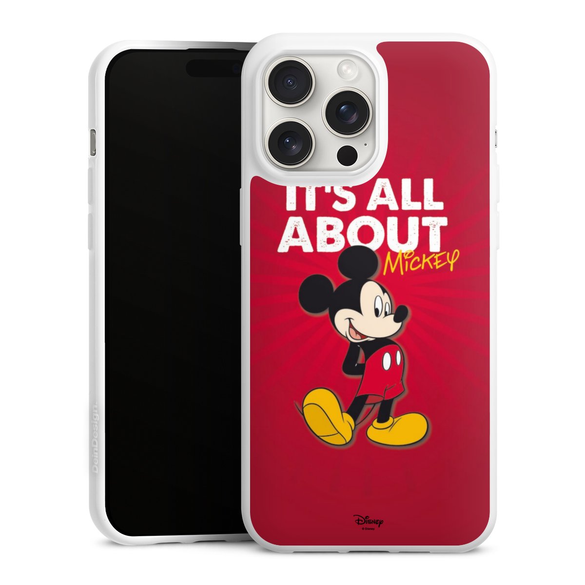 iPhone 15 Pro Max Handy Silikon Hülle Case weiß Handyhülle Mouse Disney Official Licensed Product Silikon Case