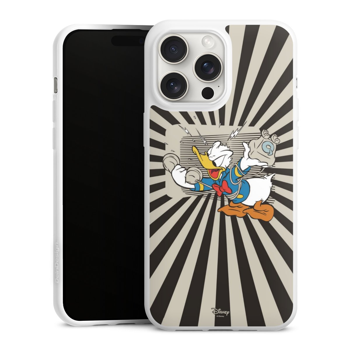 iPhone 15 Pro Max Handy Silikon Hülle Case weiß Handyhülle Donald Duck Disney Official Licensed Product Silikon Case