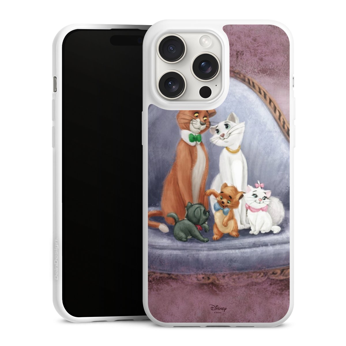 iPhone 15 Pro Max Handy Silikon Hülle Case weiß Handyhülle Official Licensed Product Disney Aristocats Silikon Case