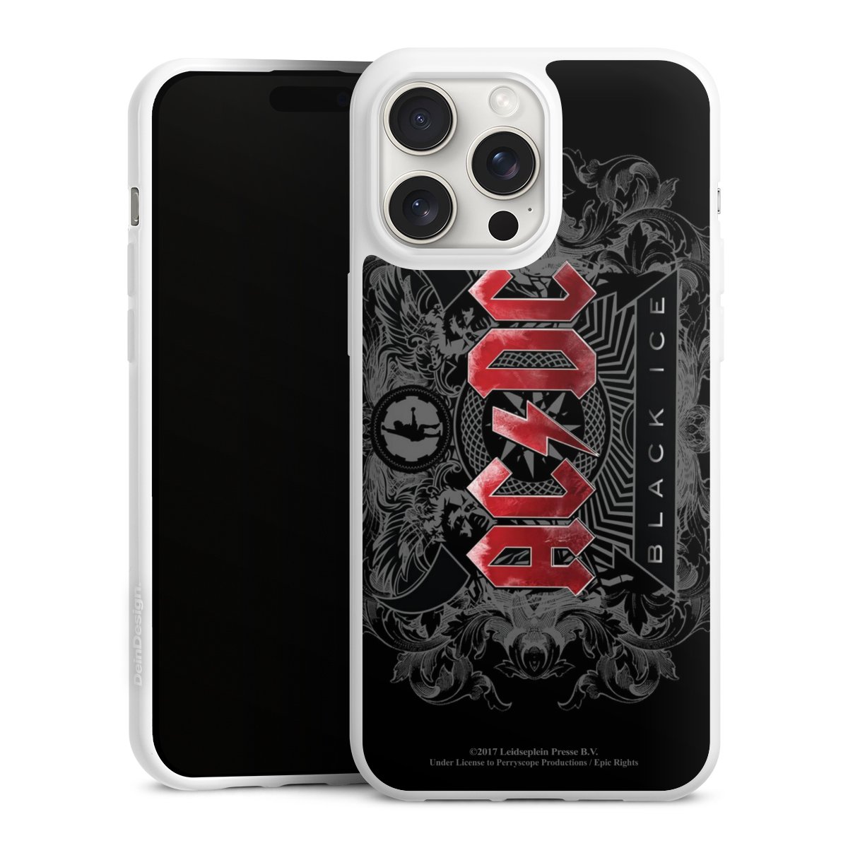 iPhone 15 Pro Max Handy Silikon Hülle Case weiß Handyhülle Merchandise Black Ice Acdc Silikon Case