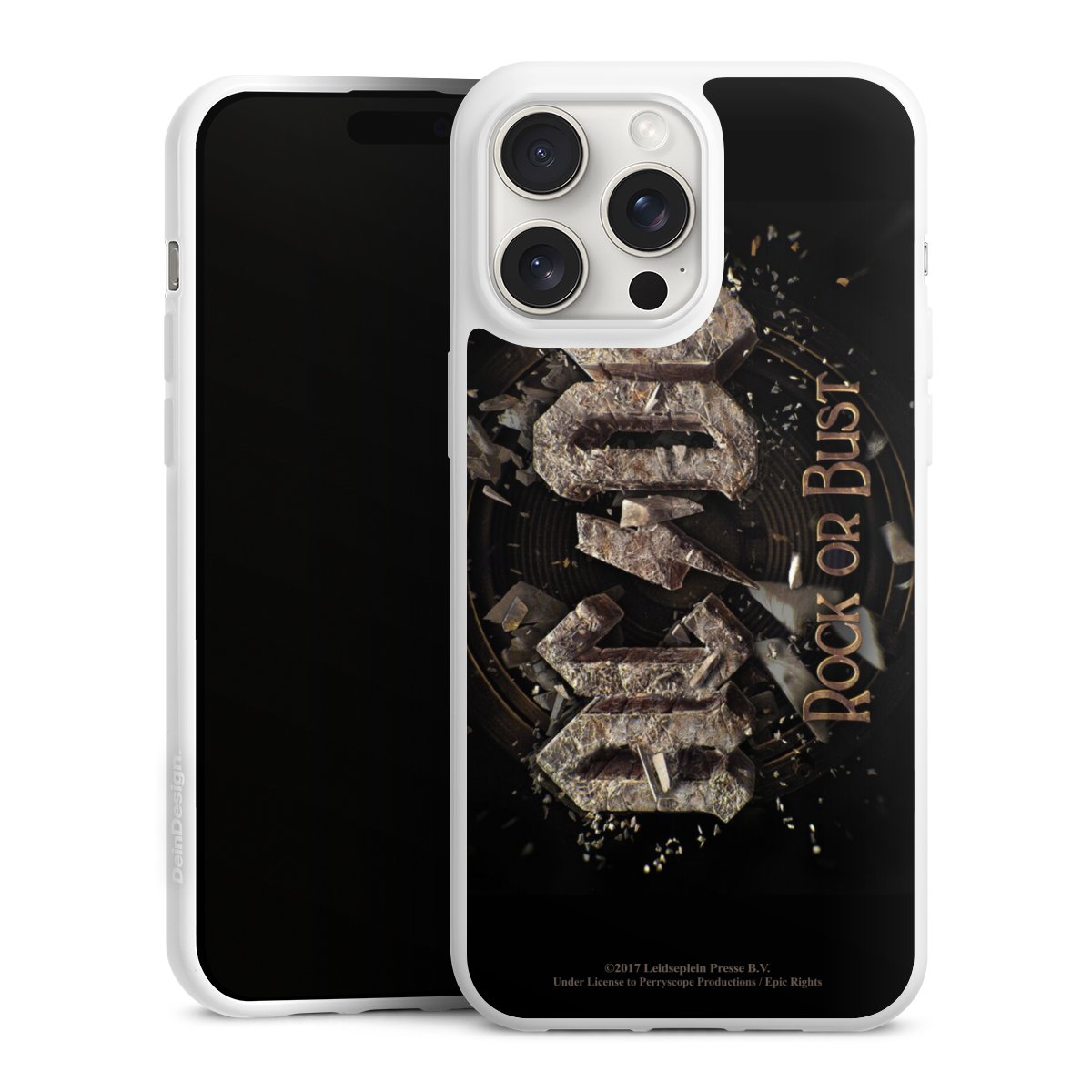 iPhone 15 Pro Max Handy Silikon Hülle Case weiß Handyhülle Acdc Official Licensed Product Rock Or Bust Silikon Case