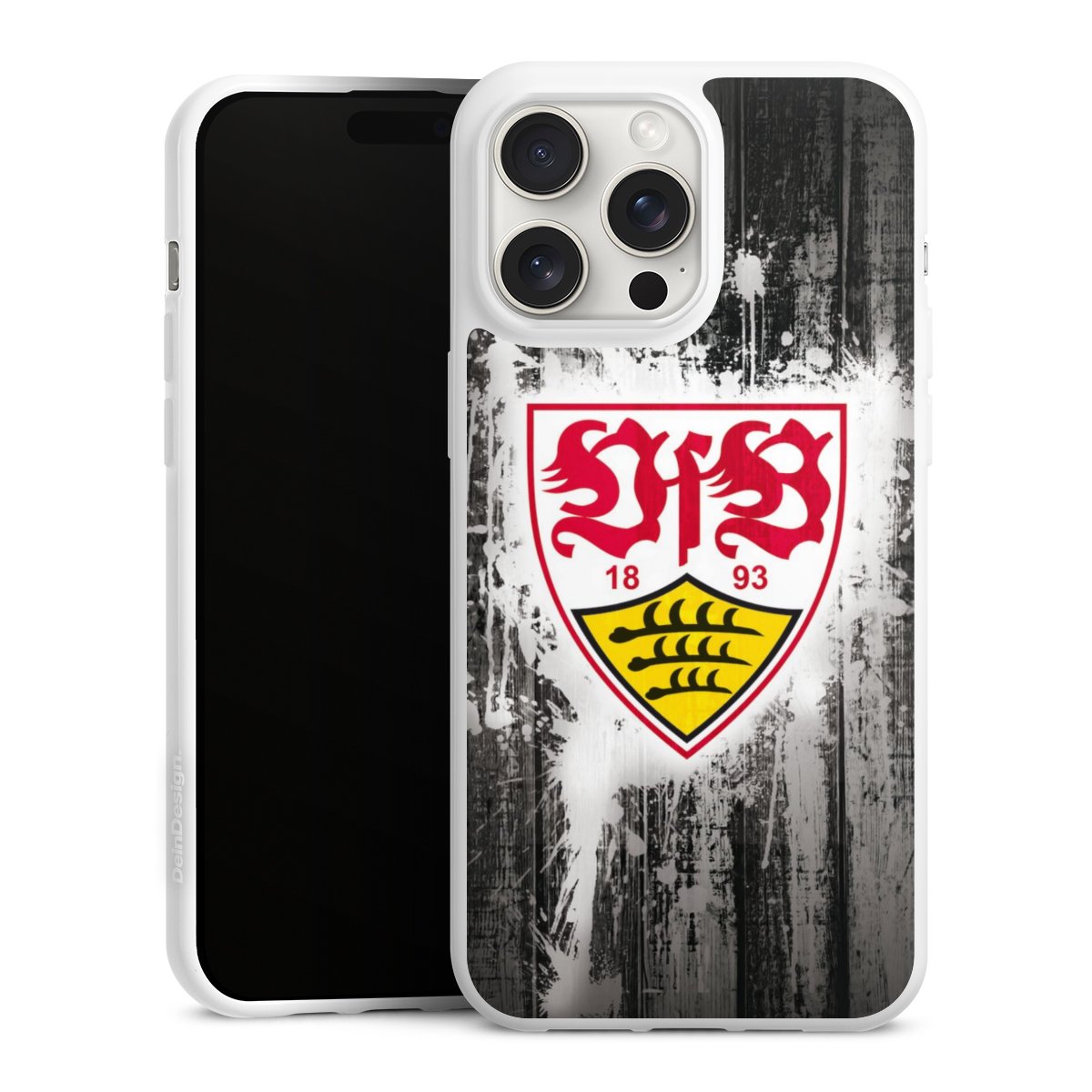 iPhone 15 Pro Max Handy Silikon Hülle Case weiß Handyhülle Vfb Stuttgart Official Licensed Product Silikon Case