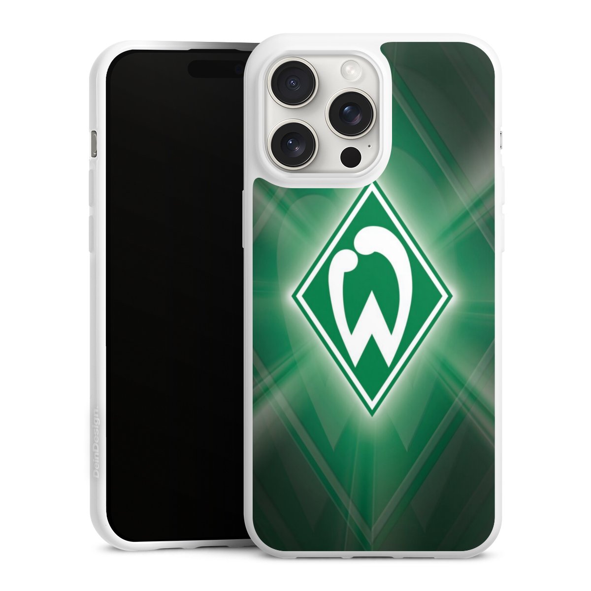 iPhone 15 Pro Max Handy Silikon Hülle Case weiß Handyhülle Sv Werder Bremen Official Licensed Product Coat Of Arms Silikon Case