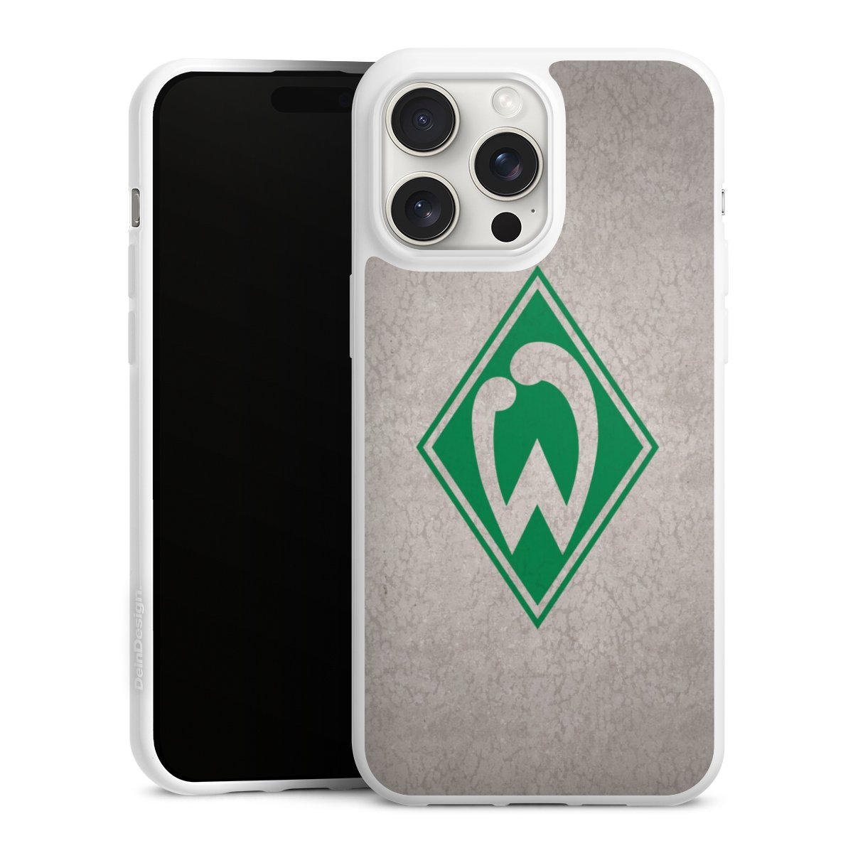 iPhone 15 Pro Max Handy Silikon Hülle Case weiß Handyhülle Sv Werder Bremen Concrete Official Licensed Product Silikon Case