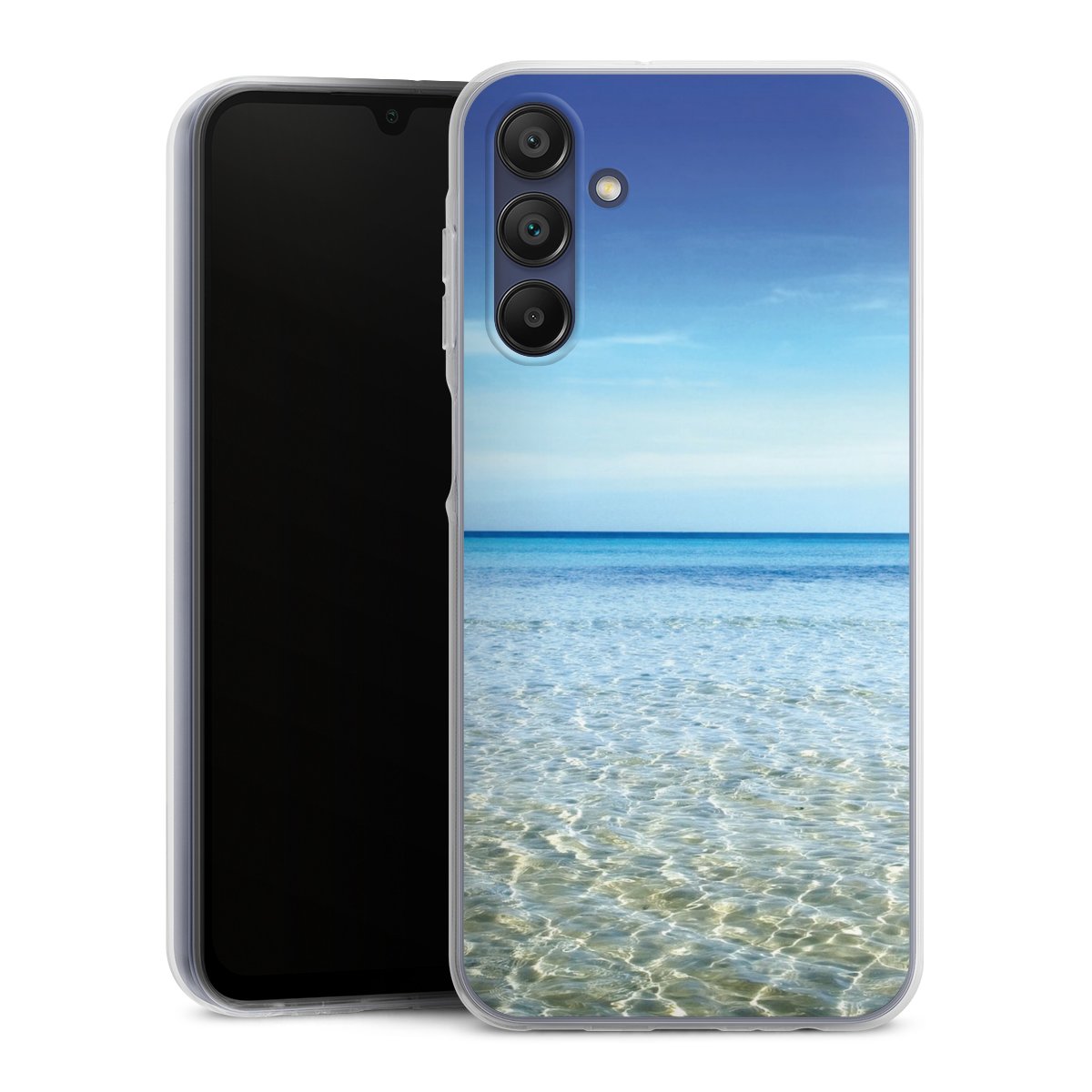 Galaxy A15 5G Handy Silikon Hülle Case transparent Handyhülle Urlaub Sky Ocean Silikon Case