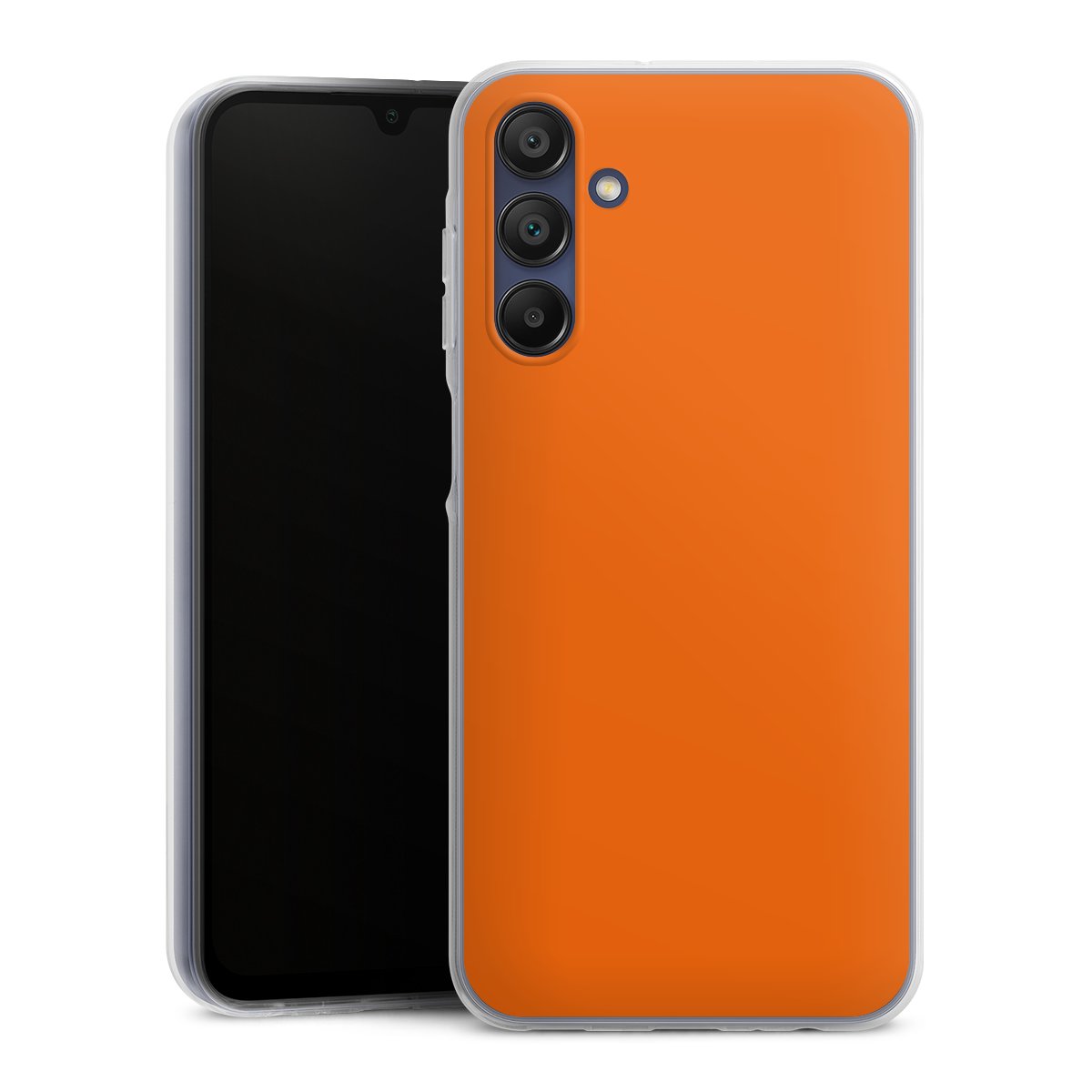 Galaxy A15 5G Handy Silikon Hülle Case transparent Handyhülle Orange Colour Unicoloured Silikon Case