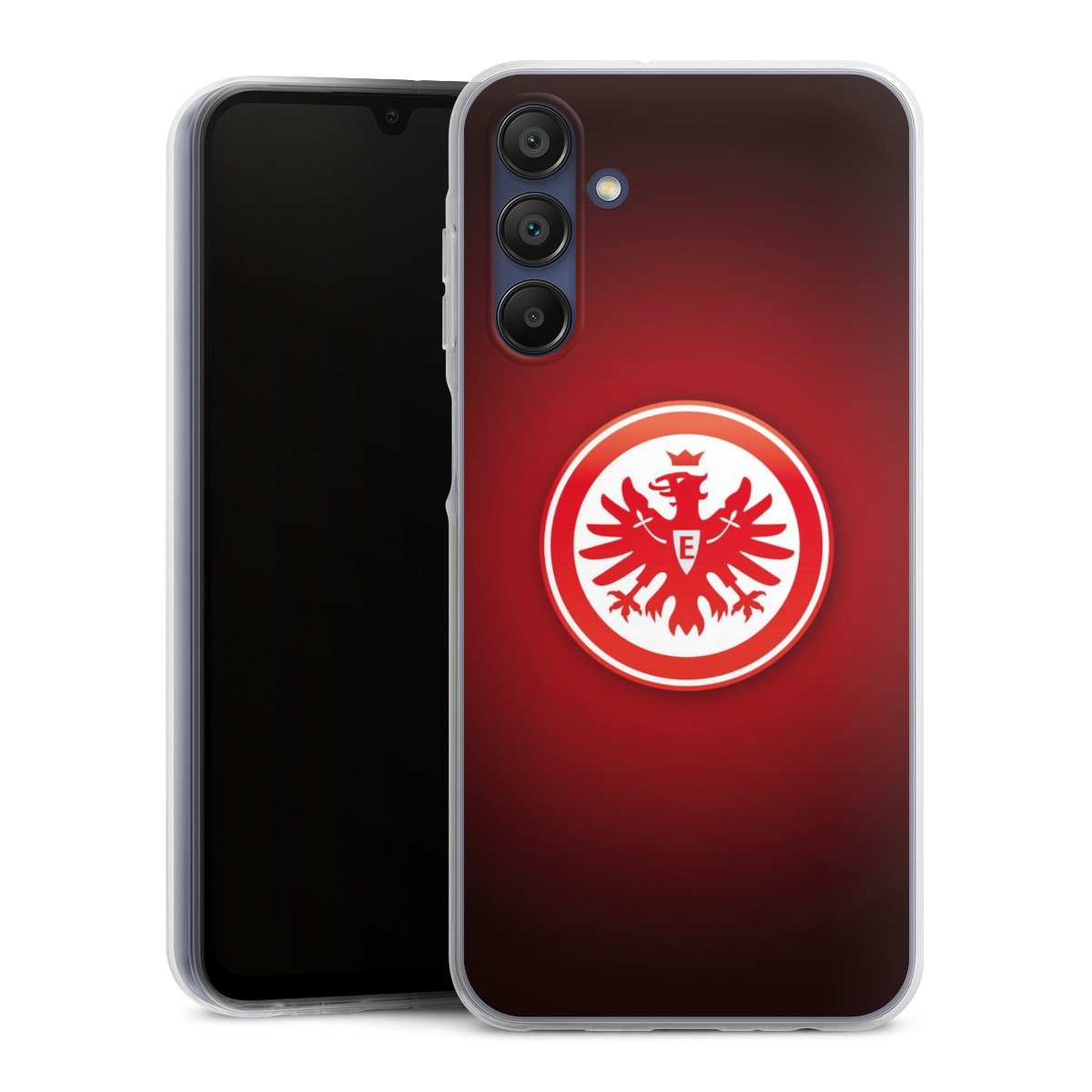 Galaxy A15 5G Handy Silikon Hülle Case transparent Handyhülle Eintracht Frankfurt Official Licensed Product Coat Of Arms Silikon Case