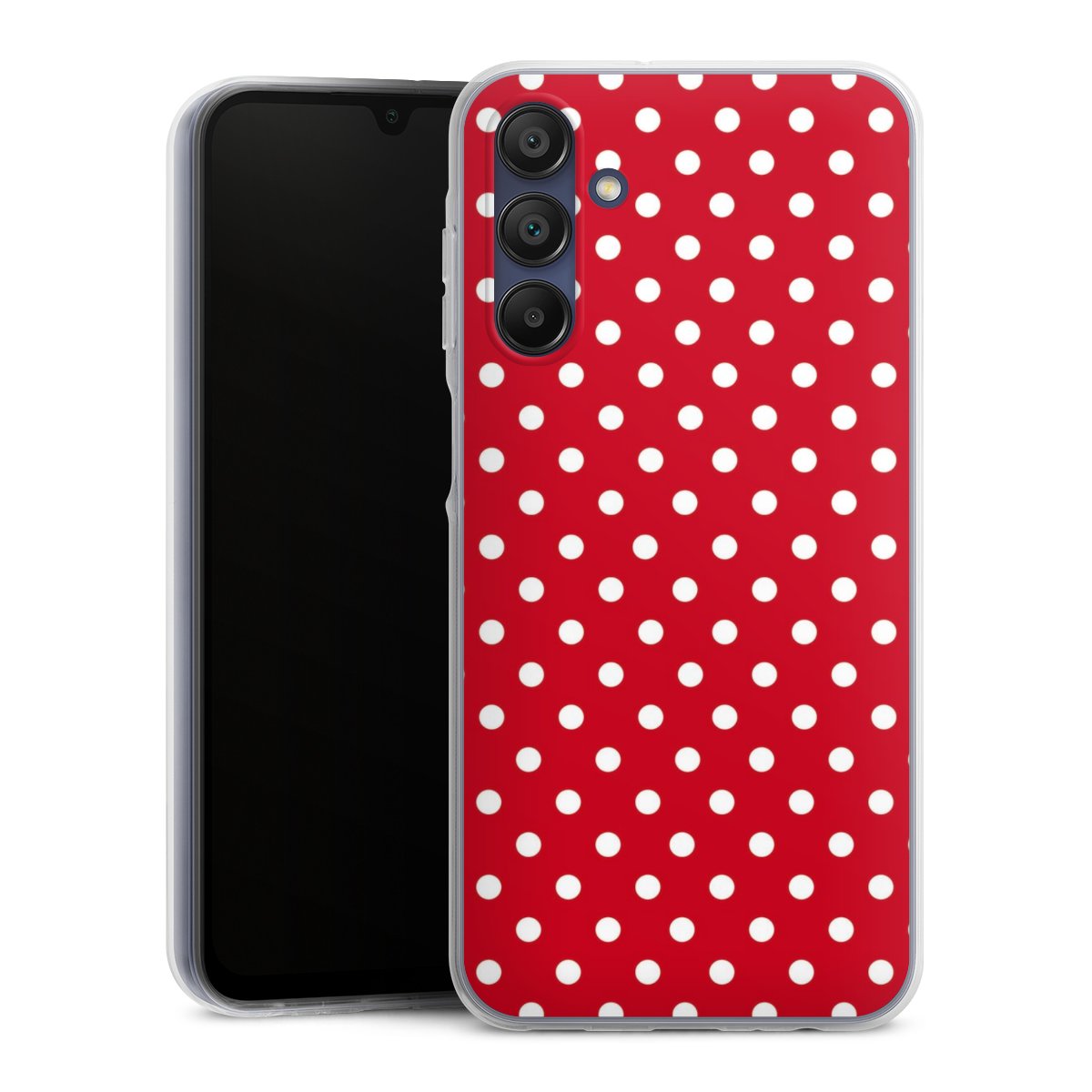 Galaxy A15 5G Handy Silikon Hülle Case transparent Handyhülle Points Polka Dots Retro Silikon Case