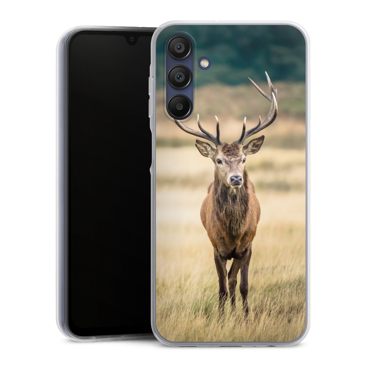 Galaxy A15 5G Handy Silikon Hülle Case transparent Handyhülle Deer Meadow Forrest Silikon Case