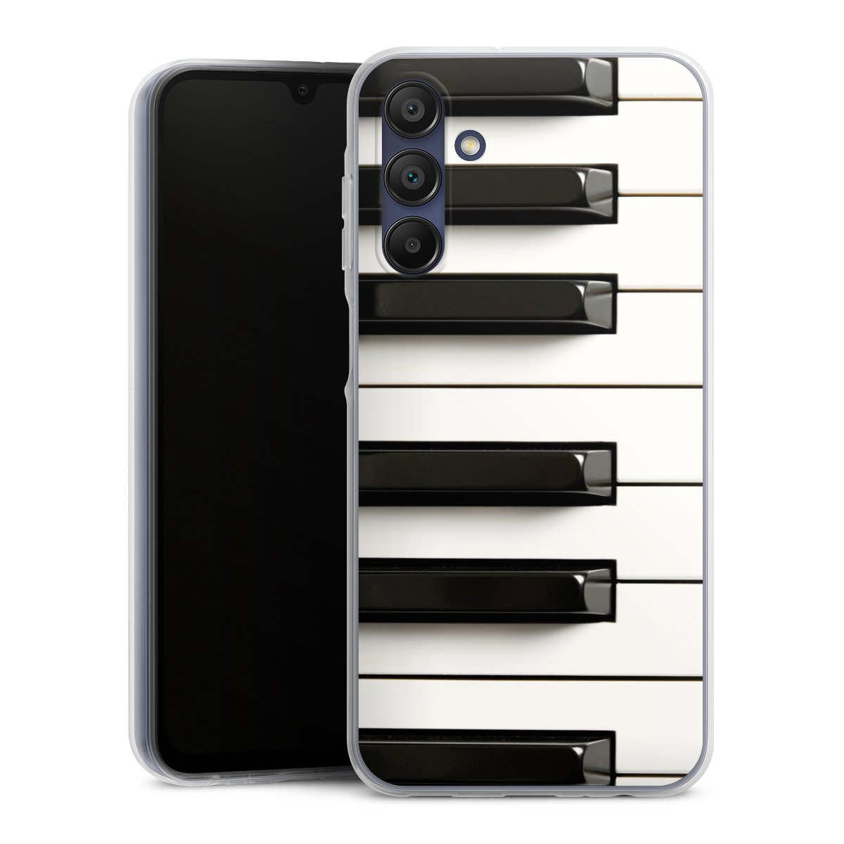 Galaxy A15 5G Handy Silikon Hülle Case transparent Handyhülle Klavier Piano Music Silikon Case