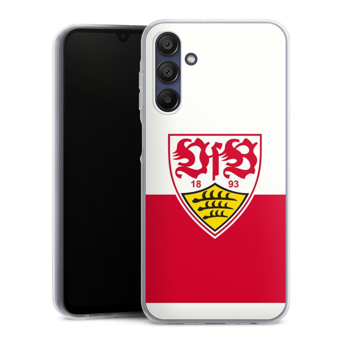 Galaxy A15 5G Handy Silikon Hülle Case transparent Handyhülle Official Licensed Product Logo Vfb Stuttgart Silikon Case