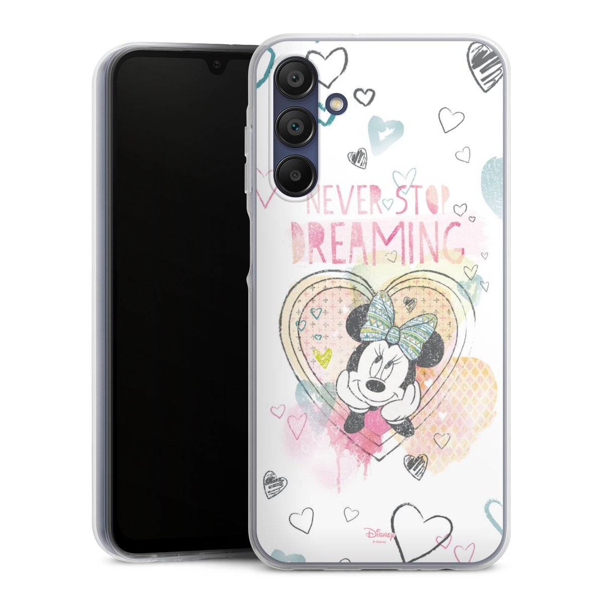 Galaxy A15 5G Handy Silikon Hülle Case transparent Handyhülle Disney Official Licensed Product Minnie Mouse Silikon Case