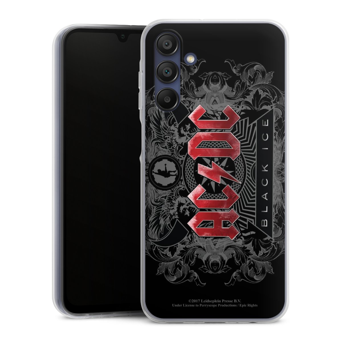 Galaxy A15 5G Handy Silikon Hülle Case transparent Handyhülle Merchandise Black Ice Acdc Silikon Case