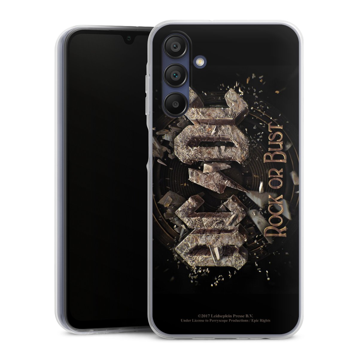 Galaxy A15 5G Handy Silikon Hülle Case transparent Handyhülle Acdc Official Licensed Product Rock Or Bust Silikon Case