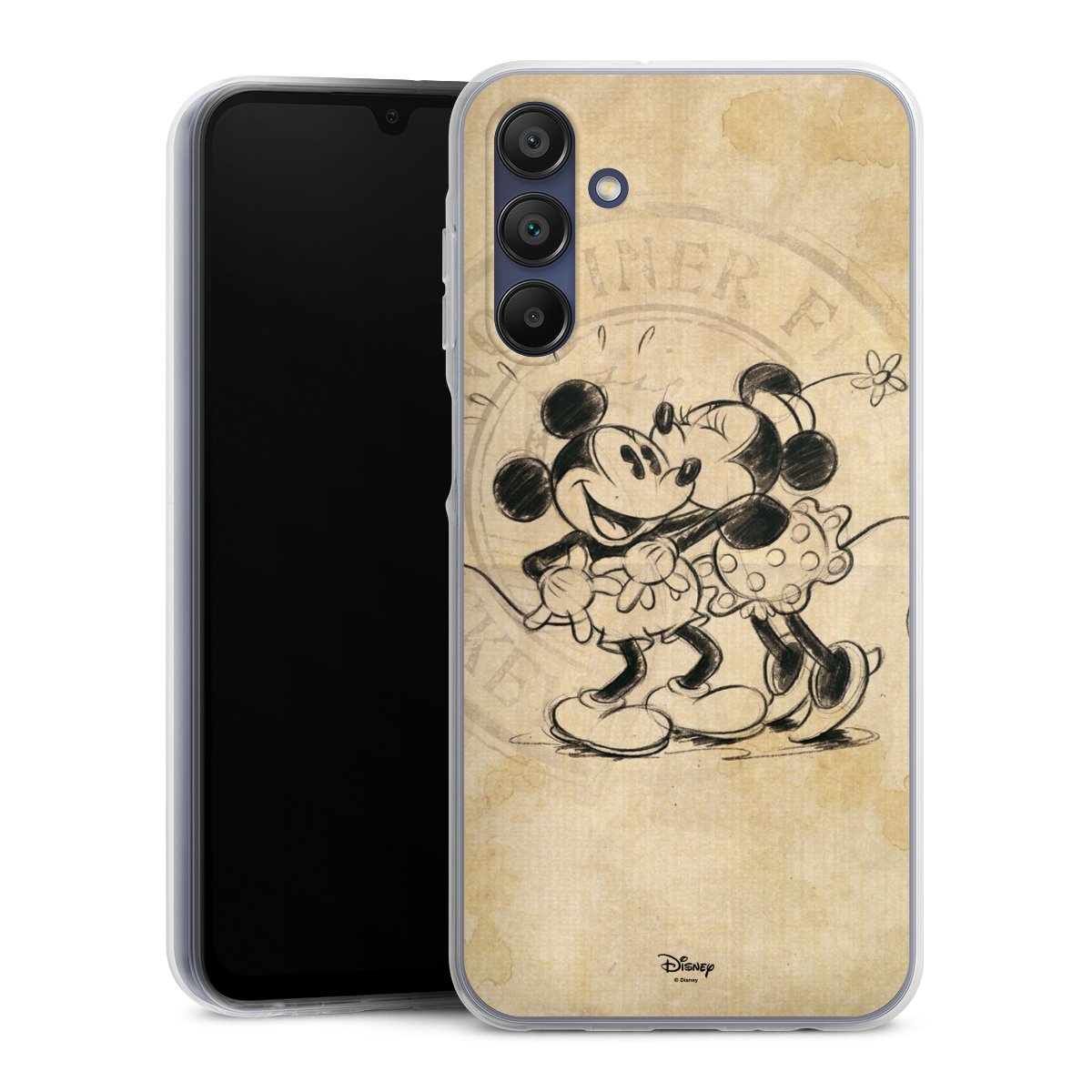 Galaxy A15 5G Handy Silikon Hülle Case transparent Handyhülle Mickey Mouse Vintage Minnie Mouse Silikon Case