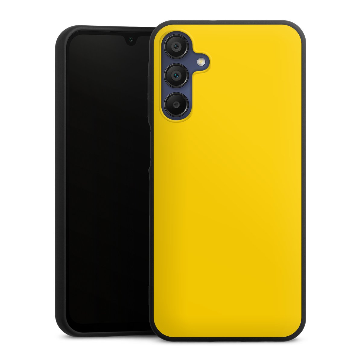 Galaxy A15 5G Handy Premium Silikon Hülle Handyhülle schwarz Case Yellow Unicoloured Colour Silikon Premium Case