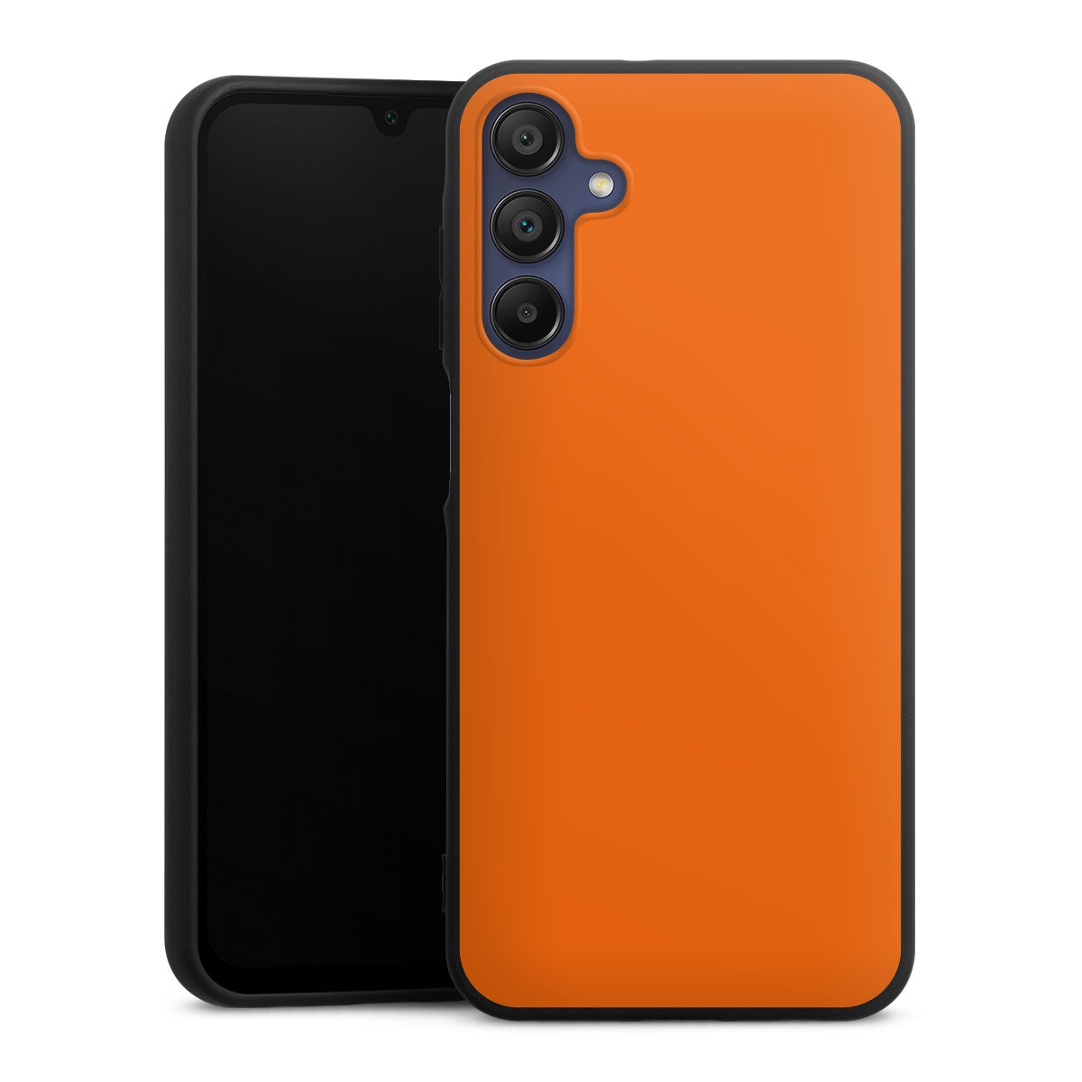 Galaxy A15 5G Handy Premium Silikon Hülle Handyhülle schwarz Case Orange Colour Unicoloured Silikon Premium Case