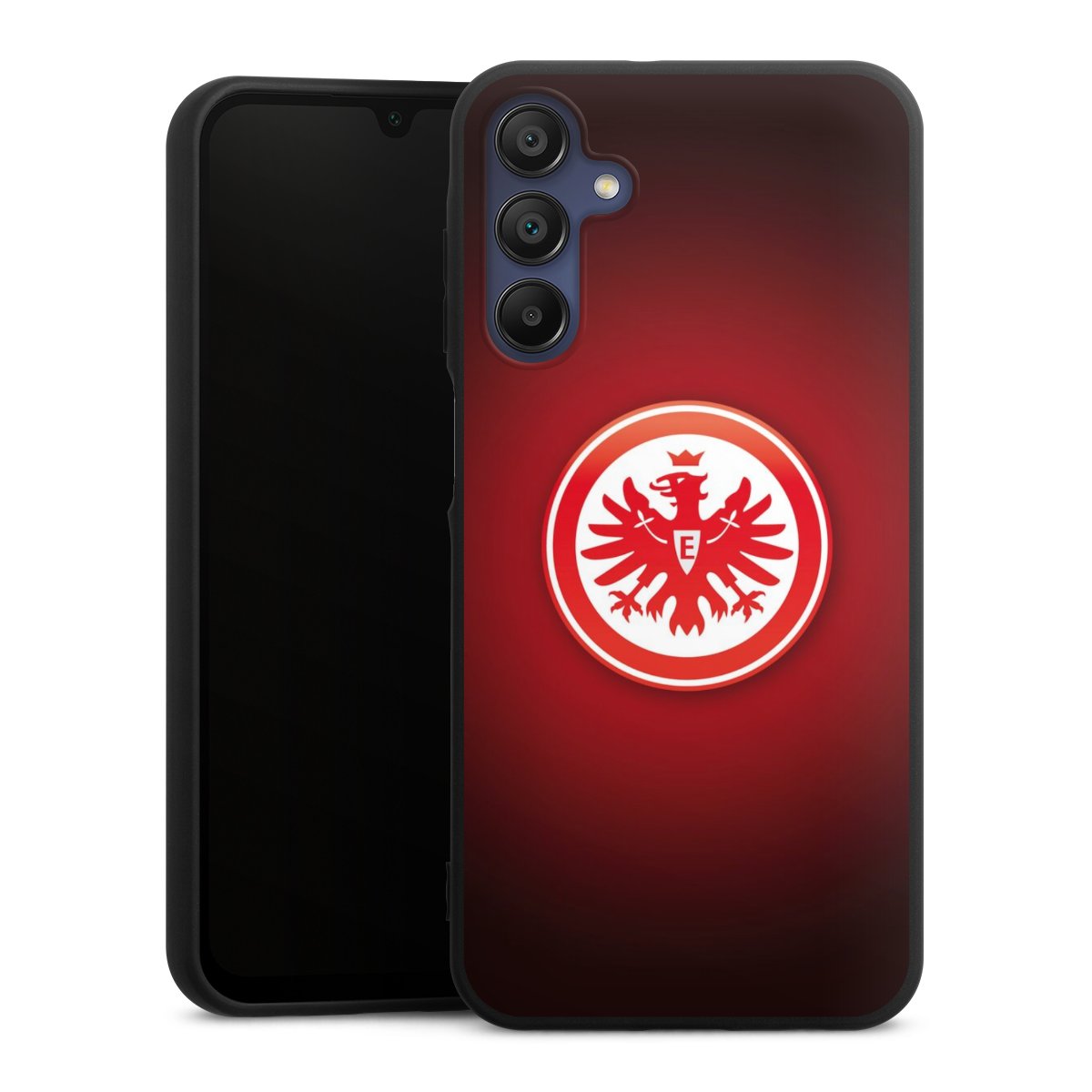 Galaxy A15 5G Handy Premium Silikon Hülle Handyhülle schwarz Case Eintracht Frankfurt Official Licensed Product Coat Of Arms Silikon Premium Case