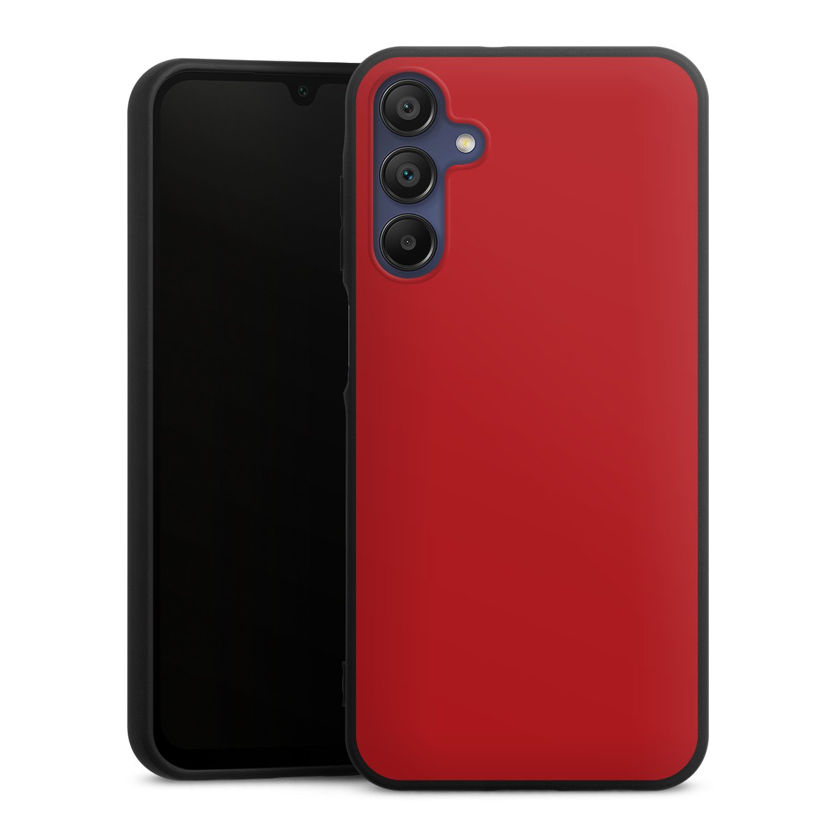 Galaxy A15 5G Handy Premium Silikon Hülle Handyhülle schwarz Case Colour Unicoloured Red Silikon Premium Case