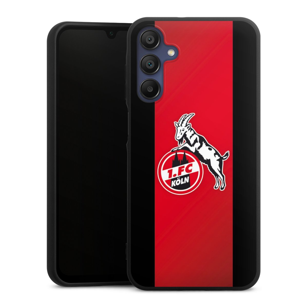 Galaxy A15 5G Handy Premium Silikon Hülle Handyhülle schwarz Case Official Licensed Product Billy Goat Hennes 1. Fc Köln Silikon Premium Case