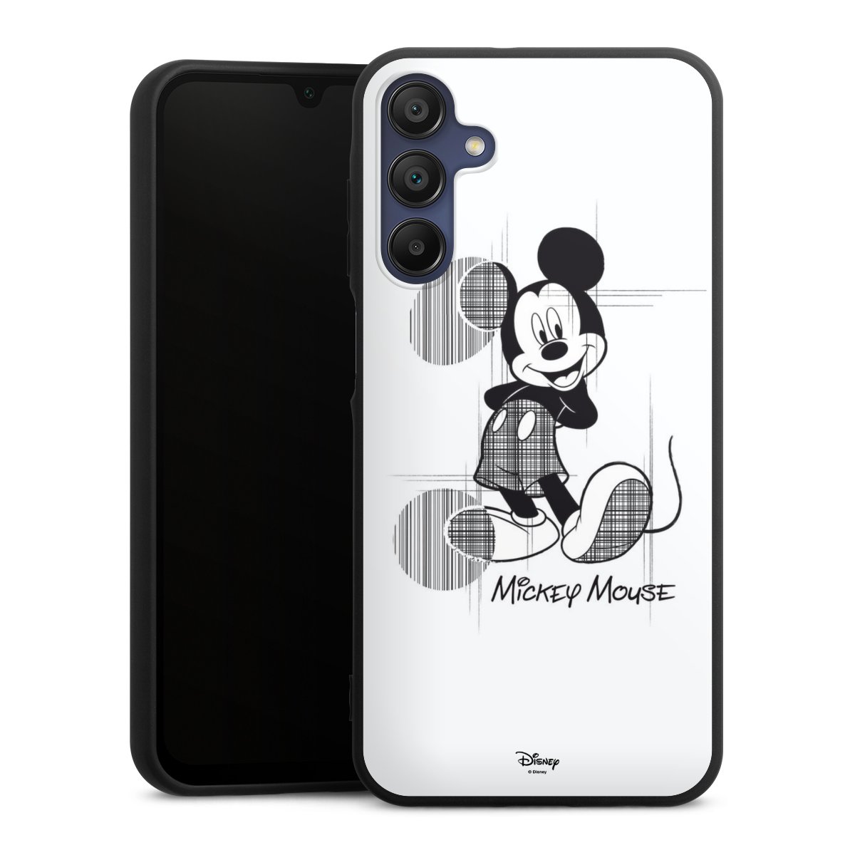 Galaxy A15 5G Handy Premium Silikon Hülle Handyhülle schwarz Case Disney Official Licensed Product Mickey Mouse Silikon Premium Case