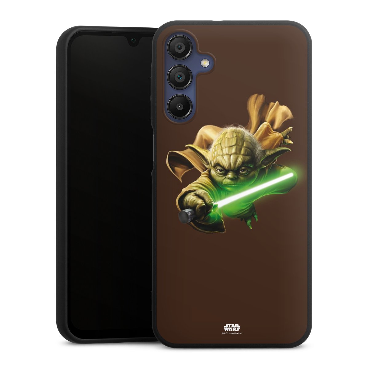 Galaxy A15 5G Handy Premium Silikon Hülle Handyhülle schwarz Case Yoda Merchandise Star Wars Silikon Premium Case