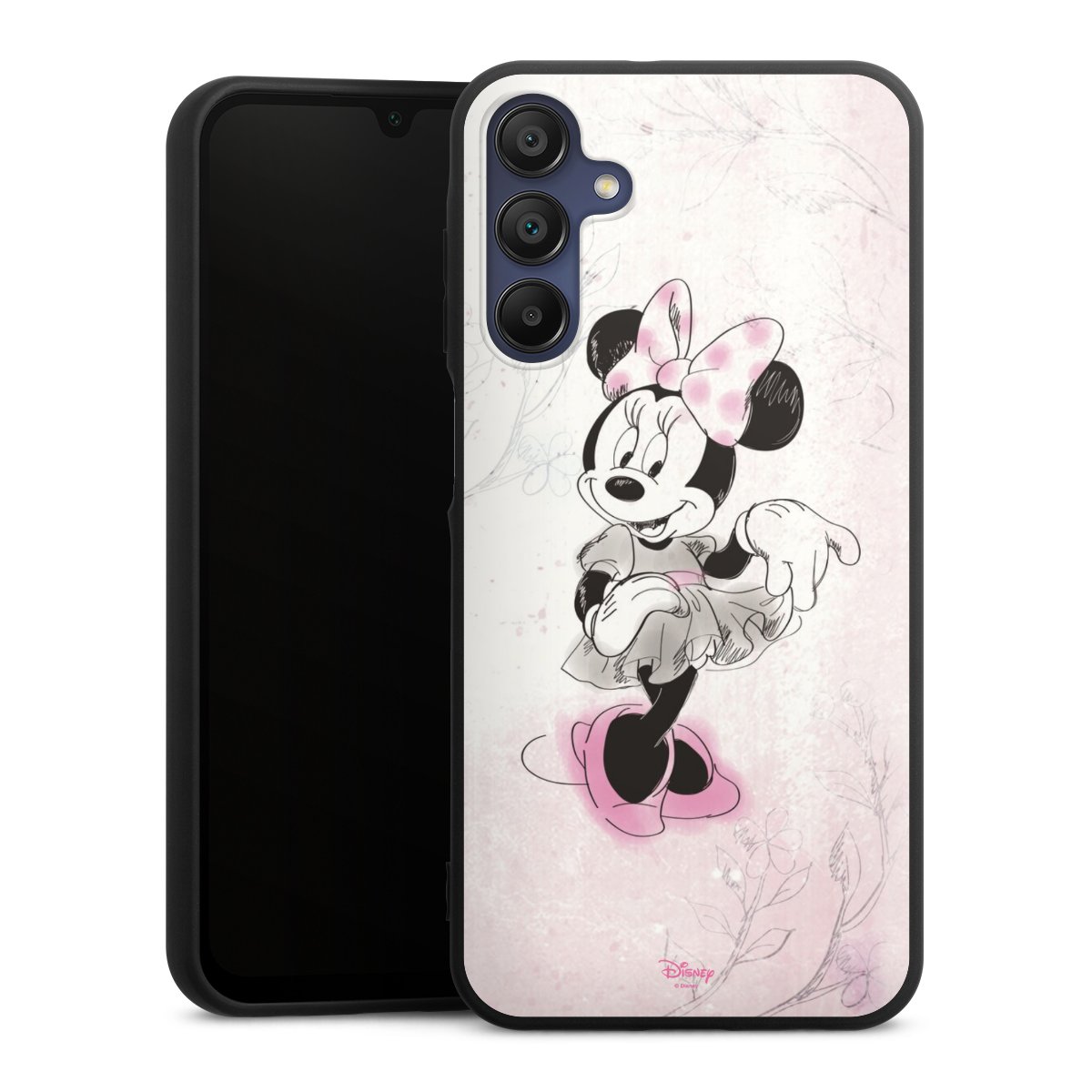 Galaxy A15 5G Handy Premium Silikon Hülle Handyhülle schwarz Case Disney Minnie Mouse Vintage Silikon Premium Case