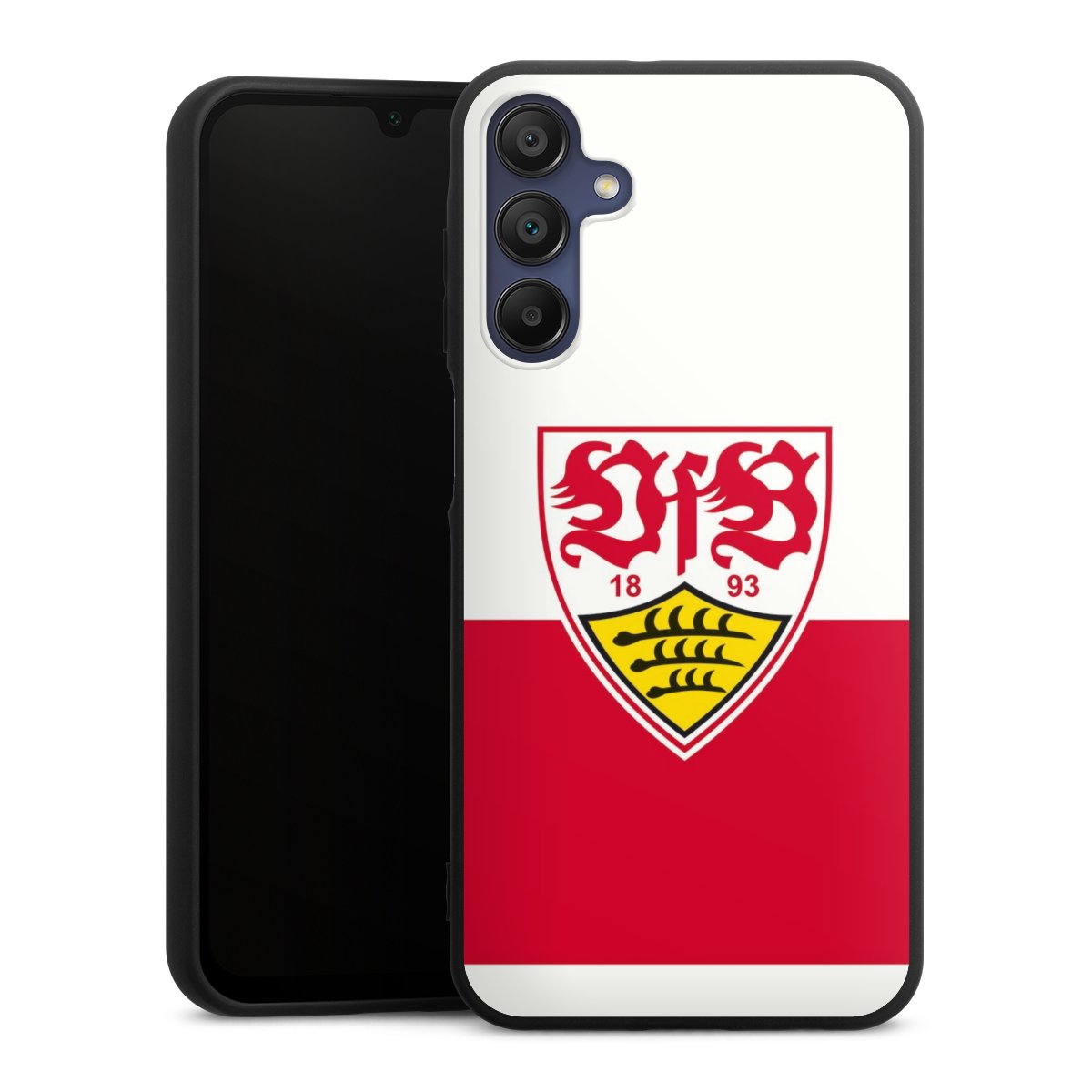 Galaxy A15 5G Handy Premium Silikon Hülle Handyhülle schwarz Case Official Licensed Product Logo Vfb Stuttgart Silikon Premium Case