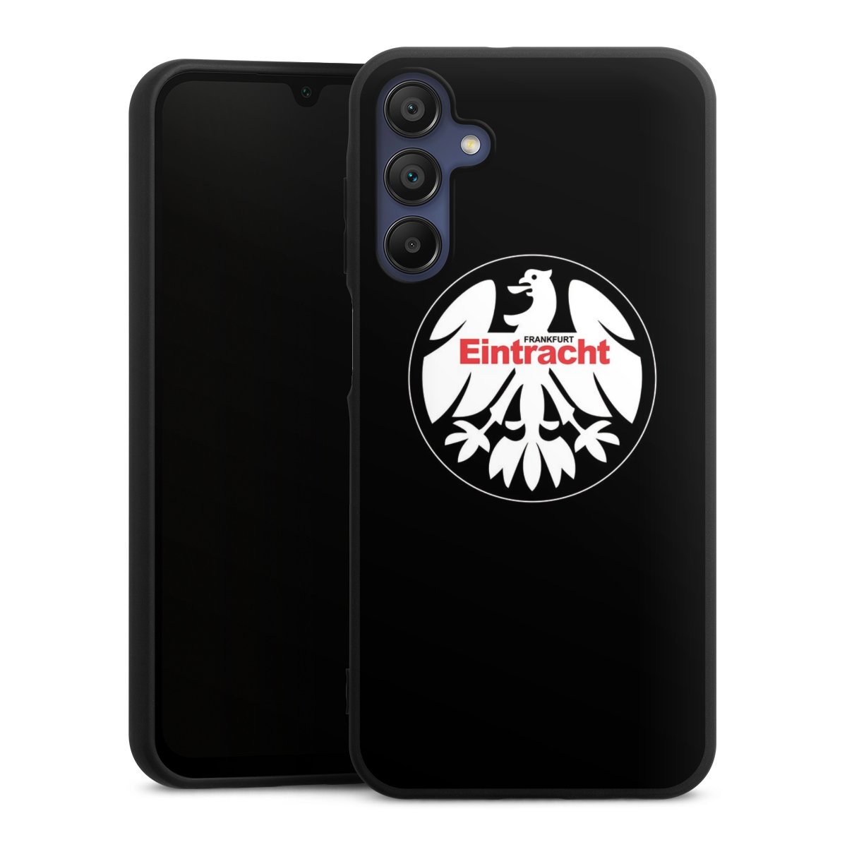 Galaxy A15 5G Handy Premium Silikon Hülle Handyhülle schwarz Case Official Licensed Product Eintracht Frankfurt Sge Silikon Premium Case