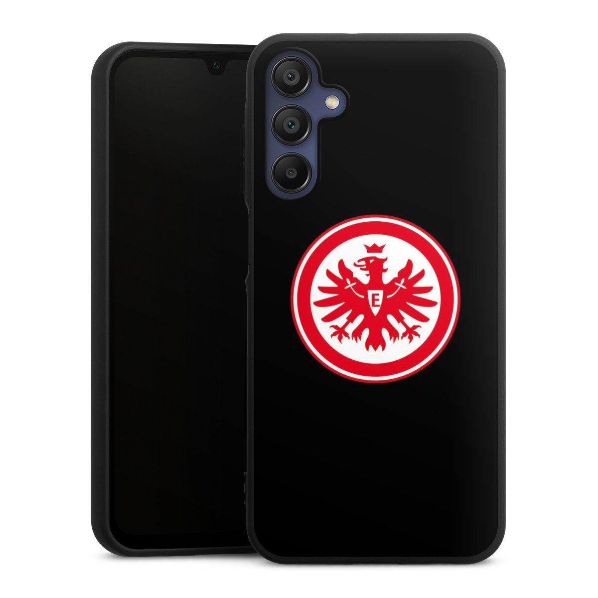 Galaxy A15 5G Handy Premium Silikon Hülle Handyhülle schwarz Case Eintracht Frankfurt Sge Eagle Silikon Premium Case