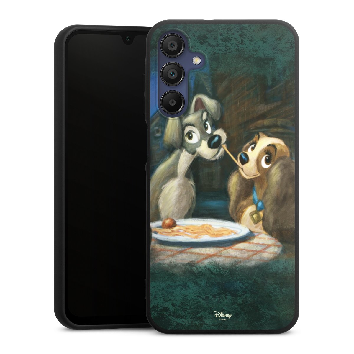 Galaxy A15 5G Handy Premium Silikon Hülle Handyhülle schwarz Case Lady And The Tramp Official Licensed Product Disney Silikon Premium Case