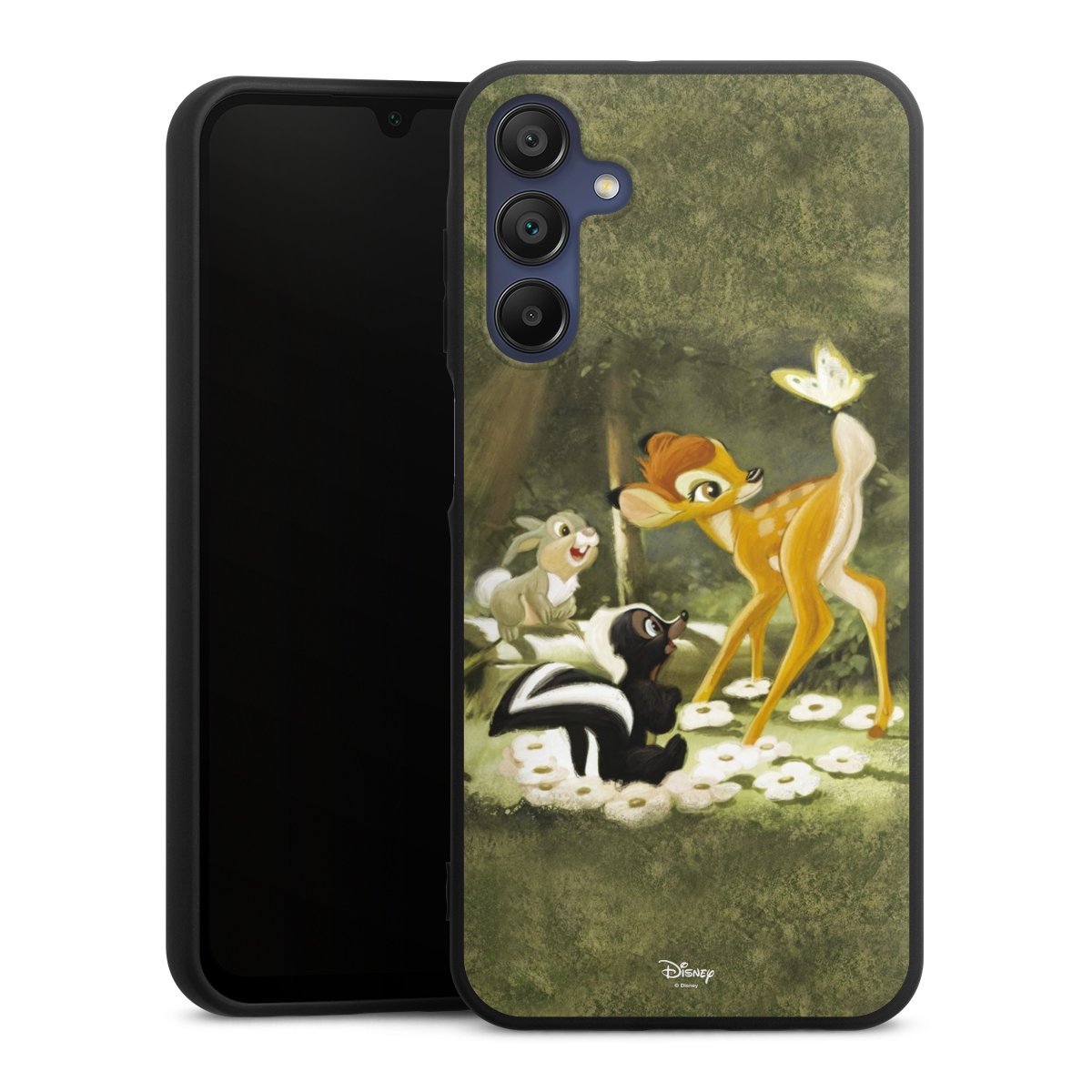 Galaxy A15 5G Handy Premium Silikon Hülle Handyhülle schwarz Case Disney Official Licensed Product Bambi Silikon Premium Case