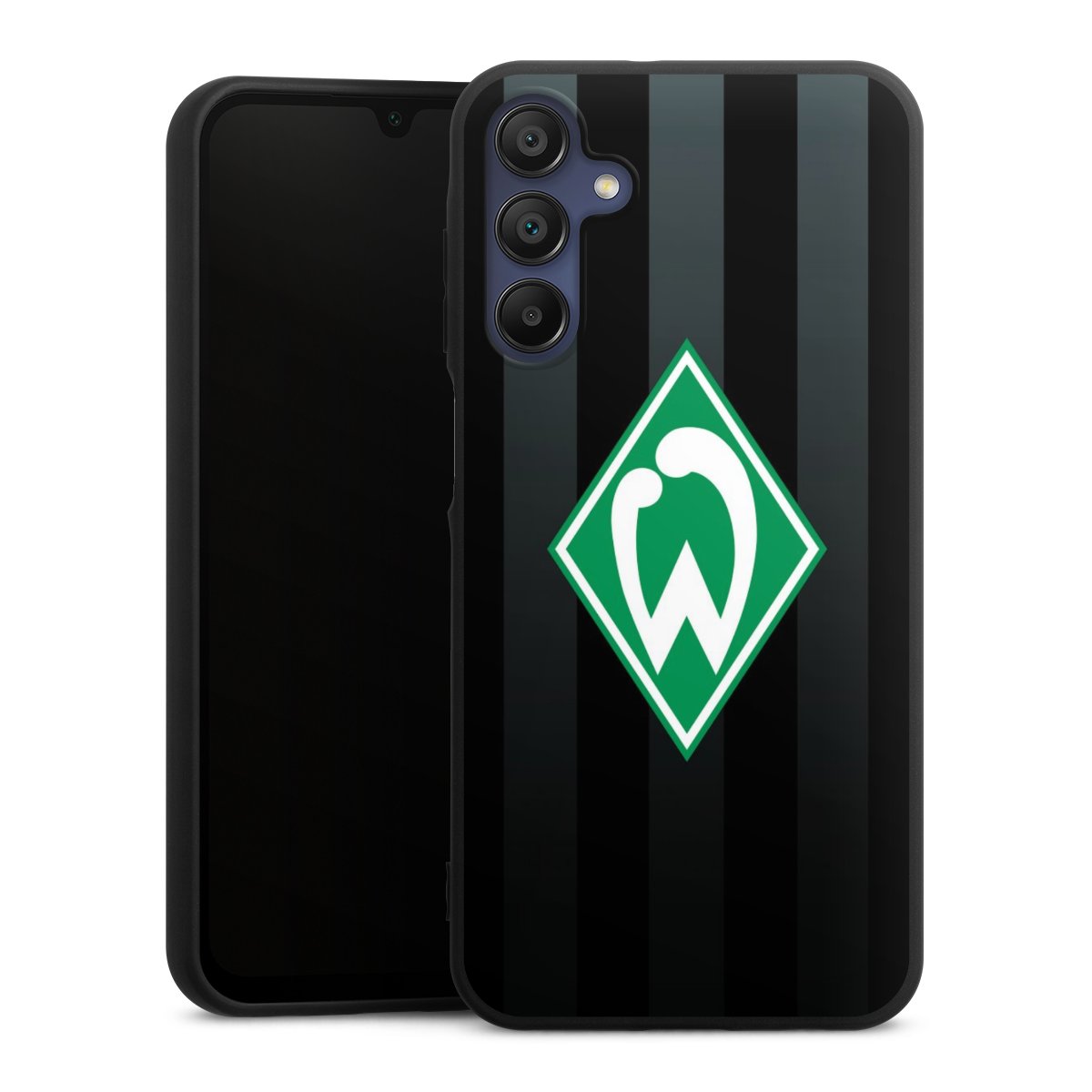 Galaxy A15 5G Handy Premium Silikon Hülle Handyhülle schwarz Case Stripes Sv Werder Bremen Official Licensed Product Silikon Premium Case