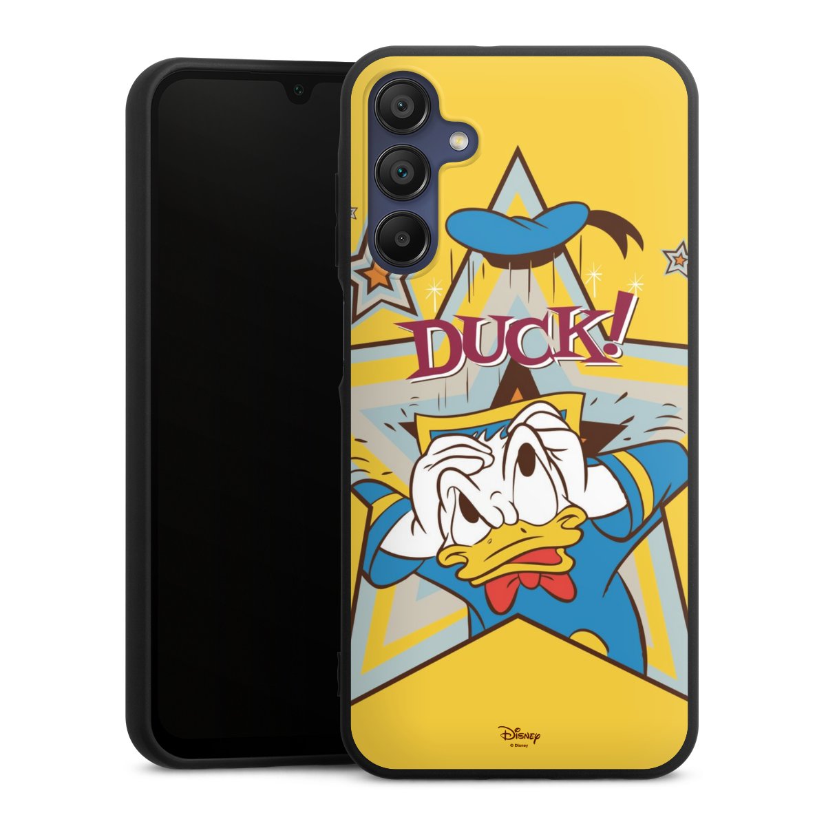 Galaxy A15 5G Handy Premium Silikon Hülle Handyhülle schwarz Case Official Licensed Product Donald Duck Disney Silikon Premium Case