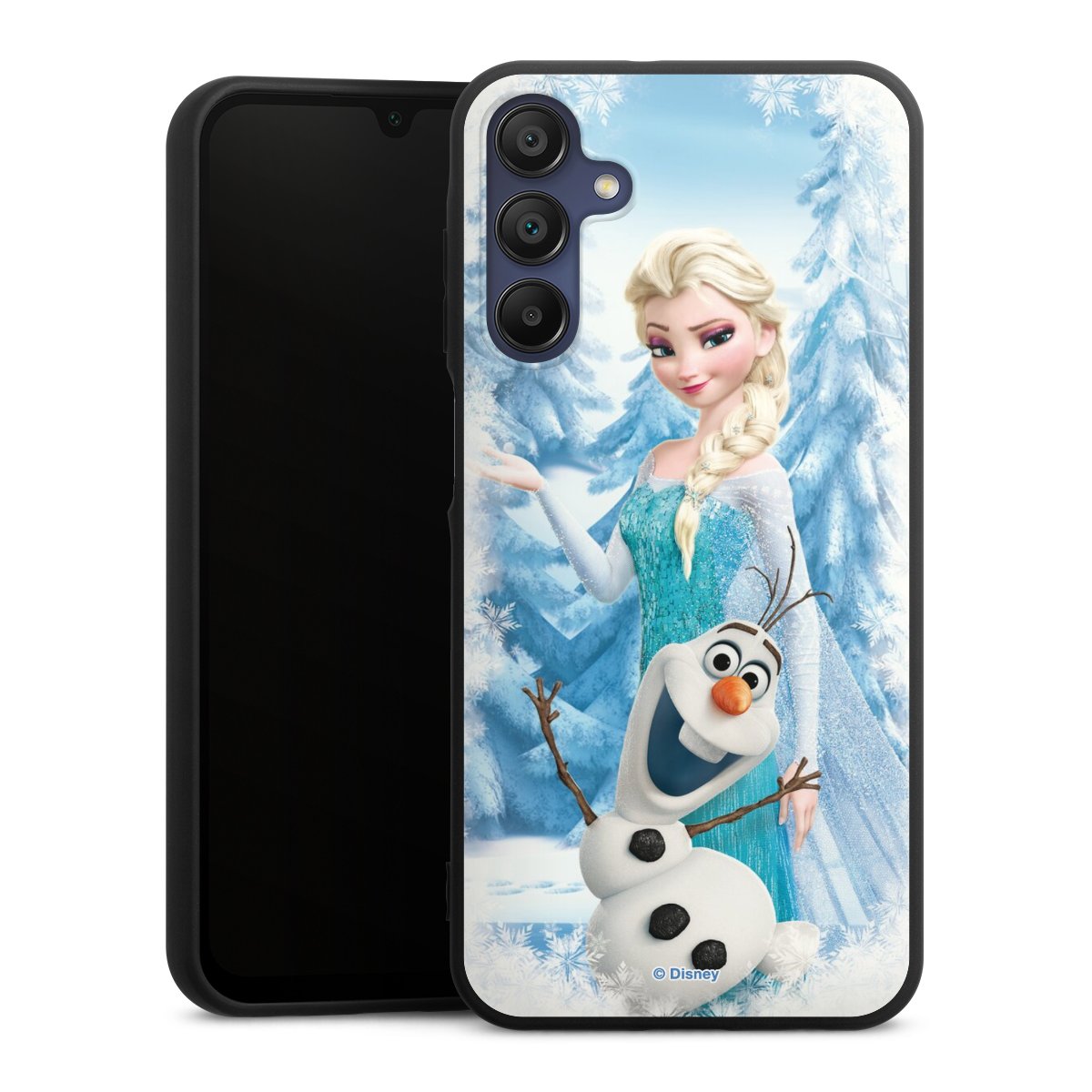 Galaxy A15 5G Handy Premium Silikon Hülle Handyhülle schwarz Case Official Licensed Product Frozen Elsa Disney Silikon Premium Case