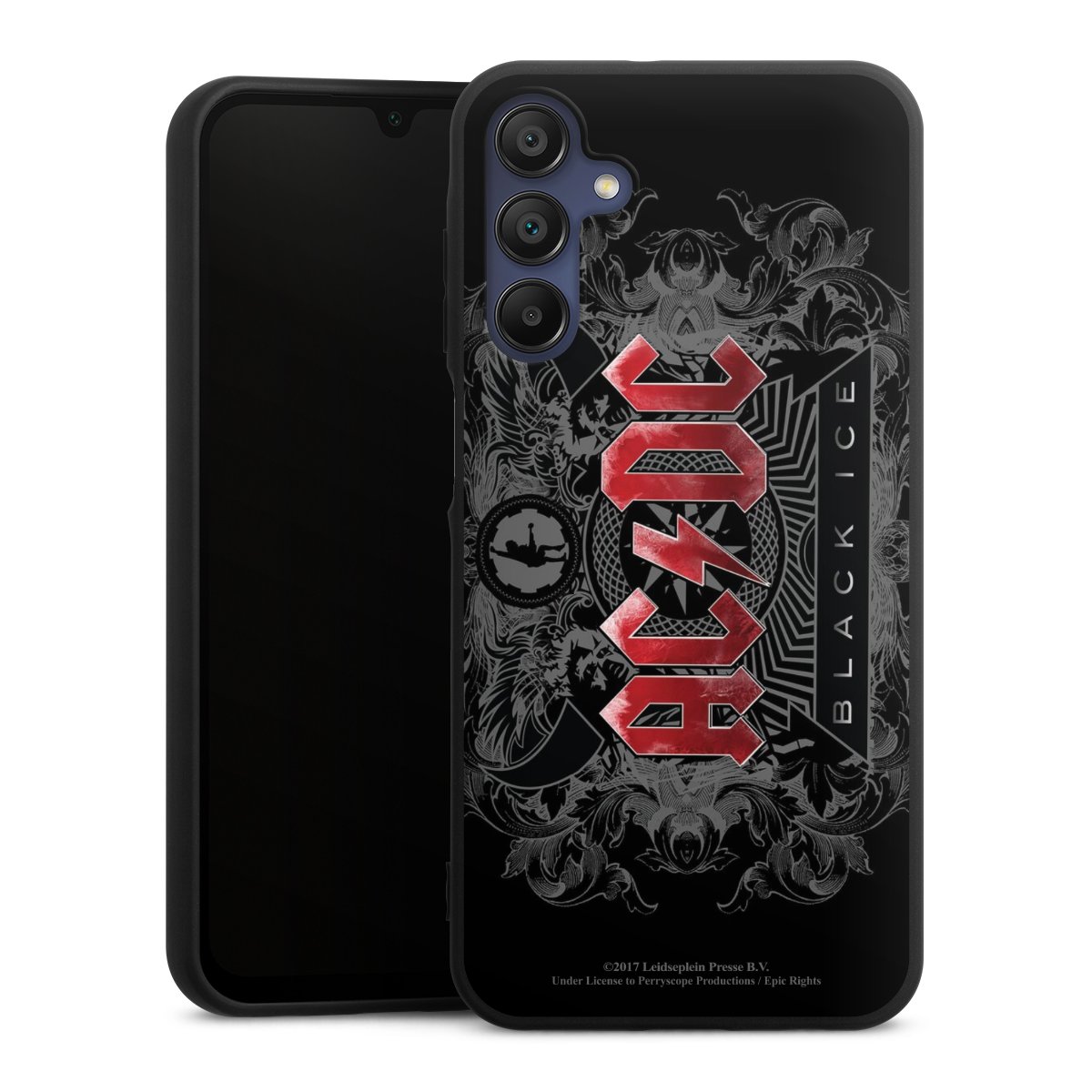 Galaxy A15 5G Handy Premium Silikon Hülle Handyhülle schwarz Case Merchandise Black Ice Acdc Silikon Premium Case