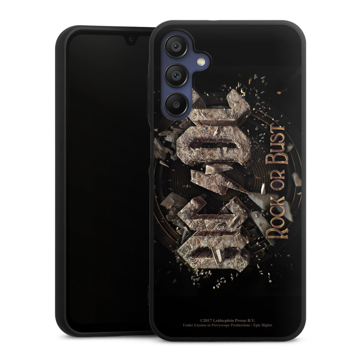 Galaxy A15 5G Handy Premium Silikon Hülle Handyhülle schwarz Case Acdc Official Licensed Product Rock Or Bust Silikon Premium Case