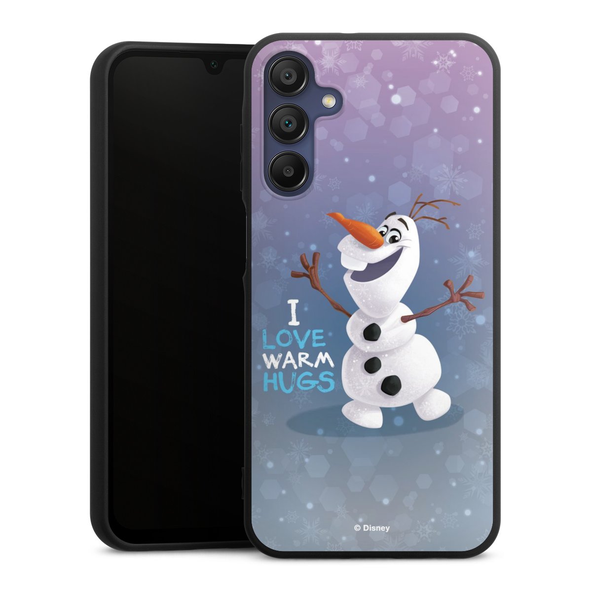 Galaxy A15 5G Handy Premium Silikon Hülle Handyhülle schwarz Case Frozen Frozen Olaf Official Licensed Product Silikon Premium Case