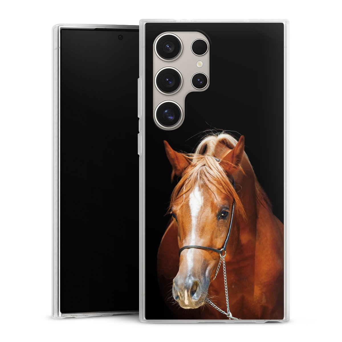 Galaxy S24 Ultra Handy Silikon Hülle Case transparent Handyhülle Mare Horse Hobby Silikon Case