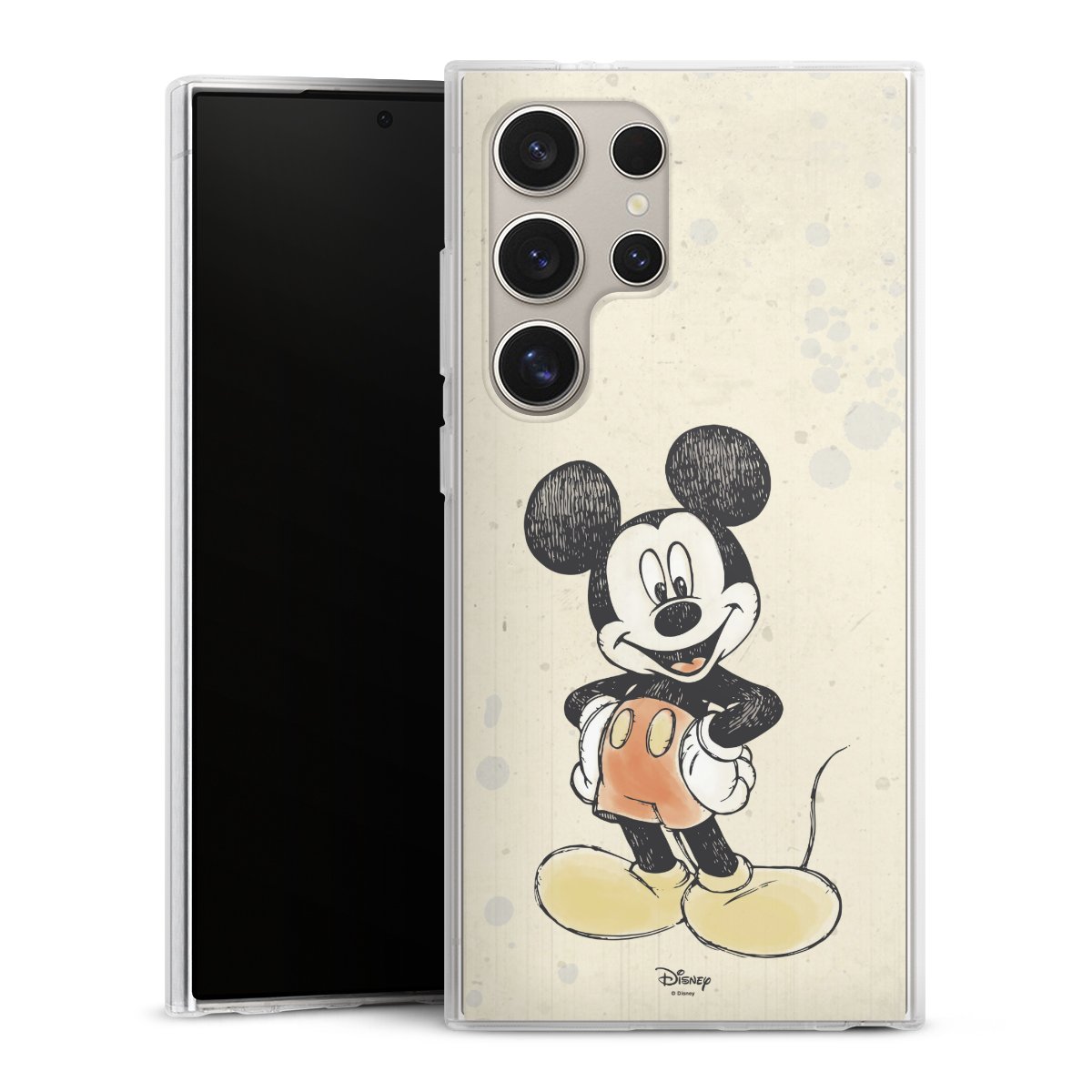 Galaxy S24 Ultra Handy Silikon Hülle Case transparent Handyhülle Water Colour Mickey & Minnie Mouse Official Licensed Product Silikon Case